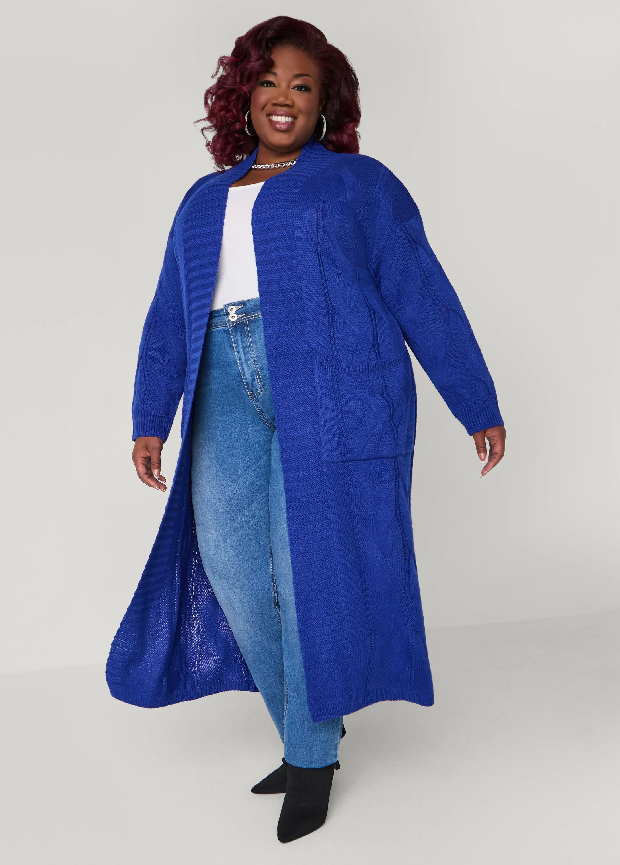 Cable Knit Duster sold by Ashley Stewart product image thumbnail 3