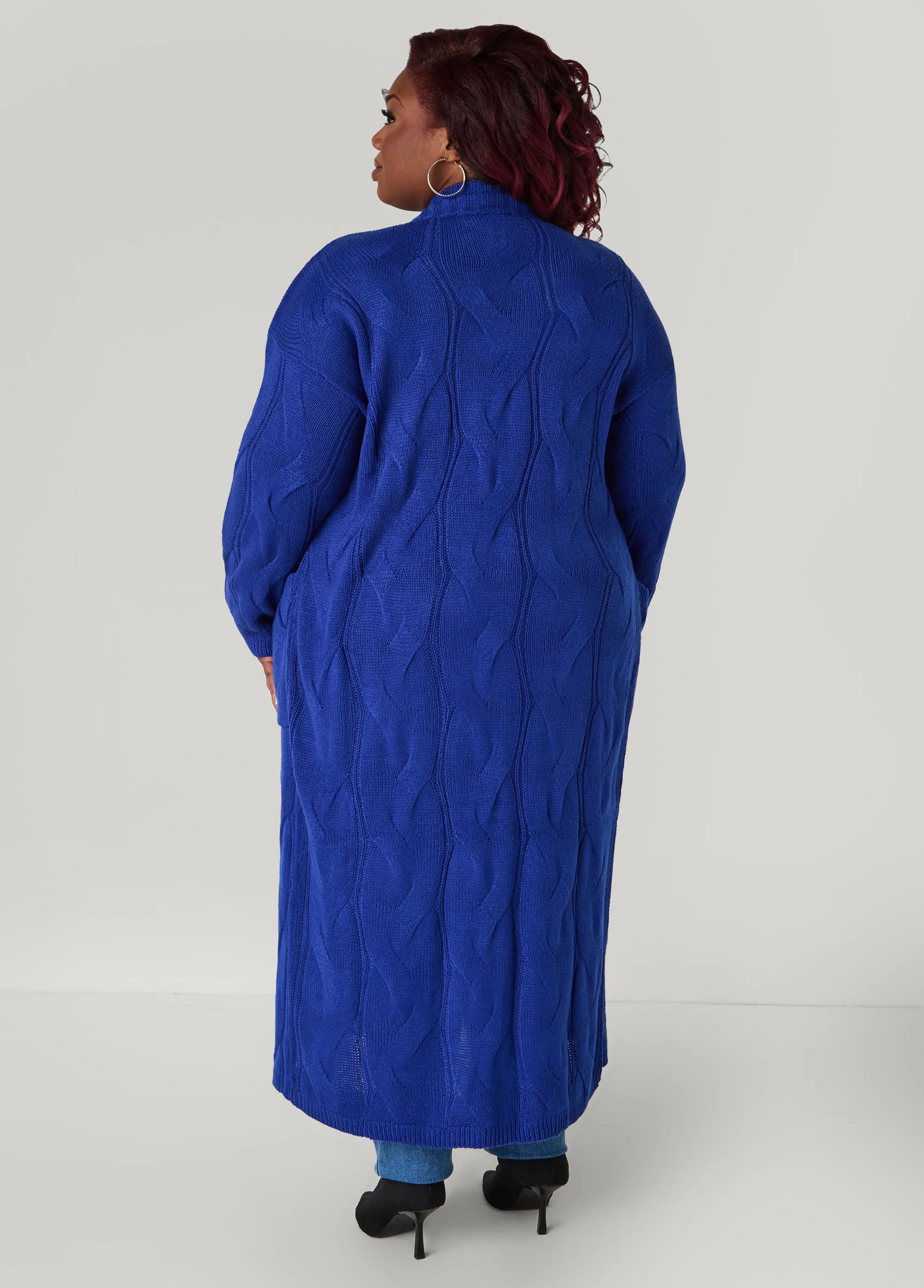 Cable Knit Duster sold by Ashley Stewart product image thumbnail 4