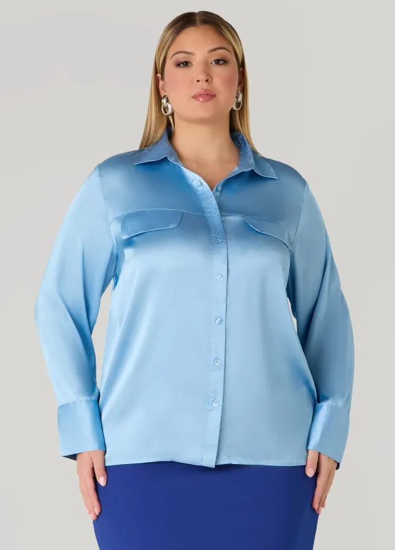 Satin Shirt sold by Ashley Stewart