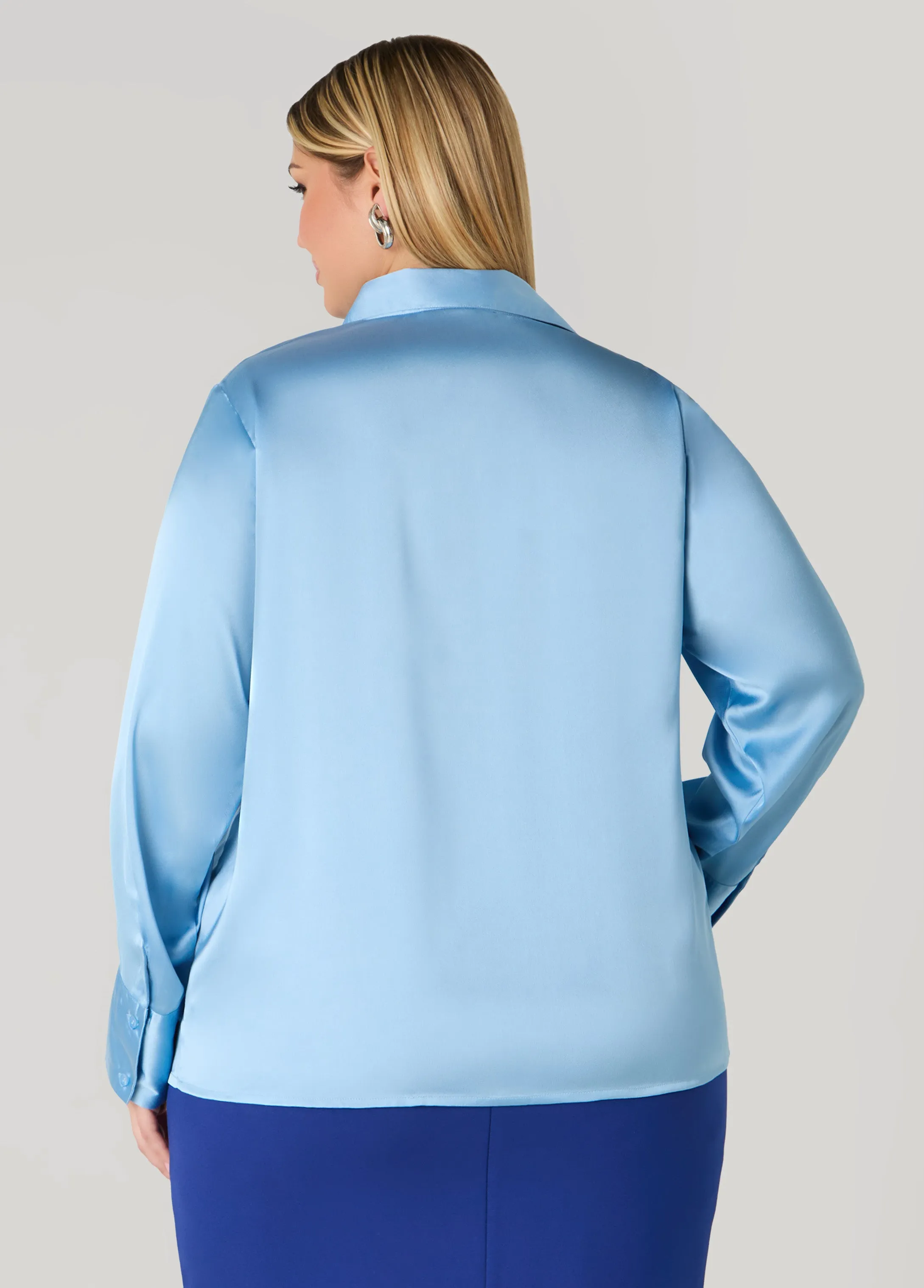 Satin Shirt sold by Ashley Stewart product image thumbnail 2