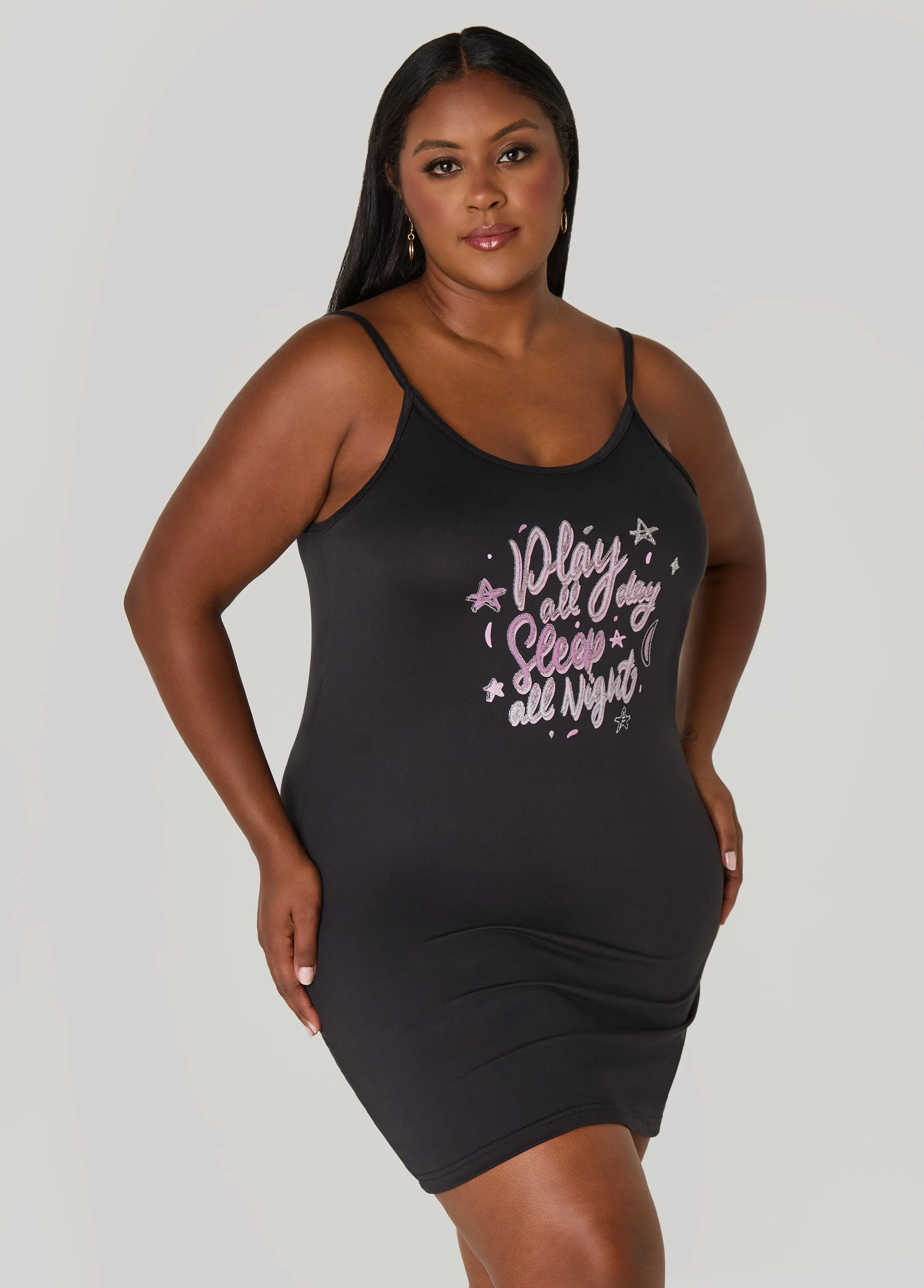 Love To Sleep Play All Day Chemise Set sold by Ashley Stewart product image thumbnail 4