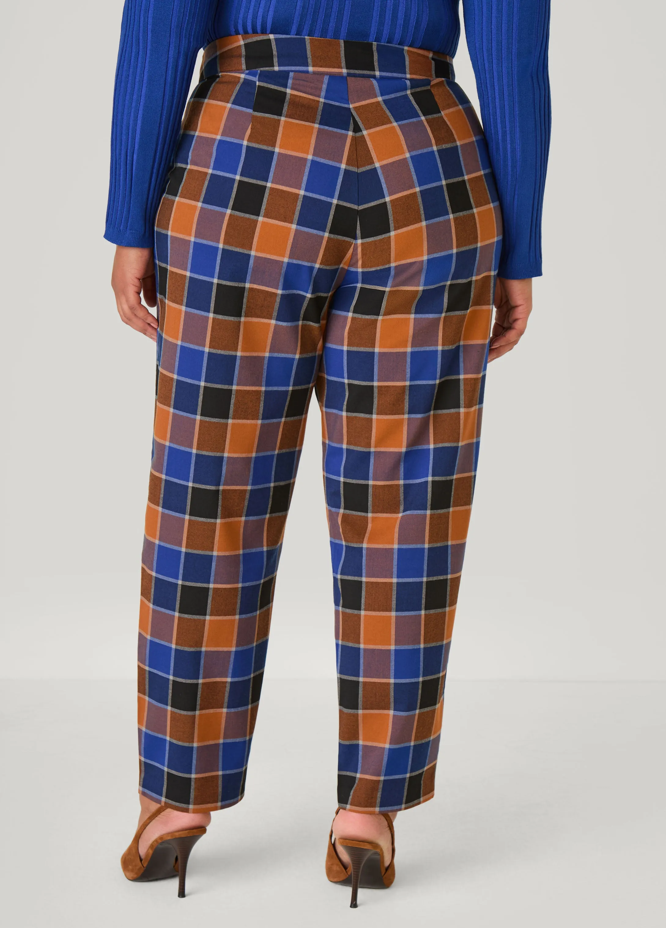 Plaid Tapered Trousers sold by Ashley Stewart product image thumbnail 3
