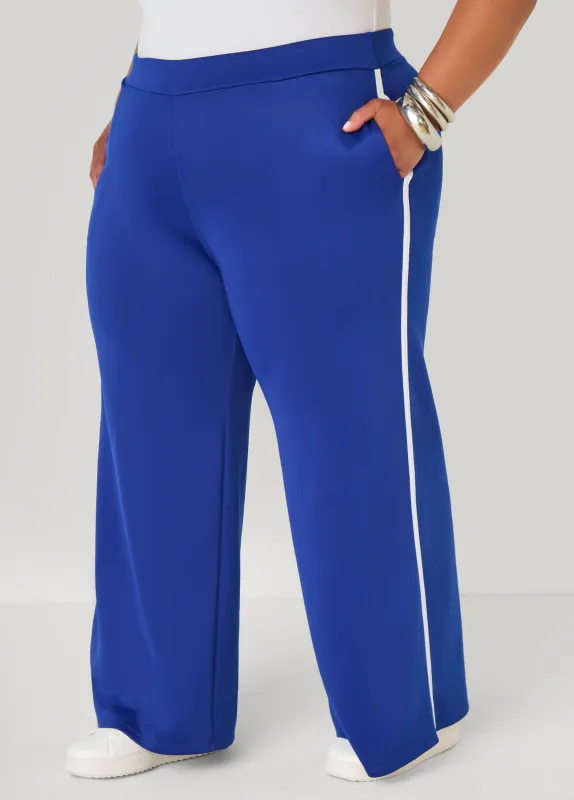 Striped Wide Leg Track Pants sold by Ashley Stewart