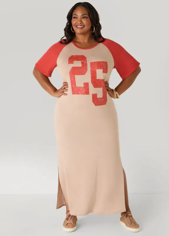 Jersey Two Tone Maxi Dress sold by Ashley Stewart