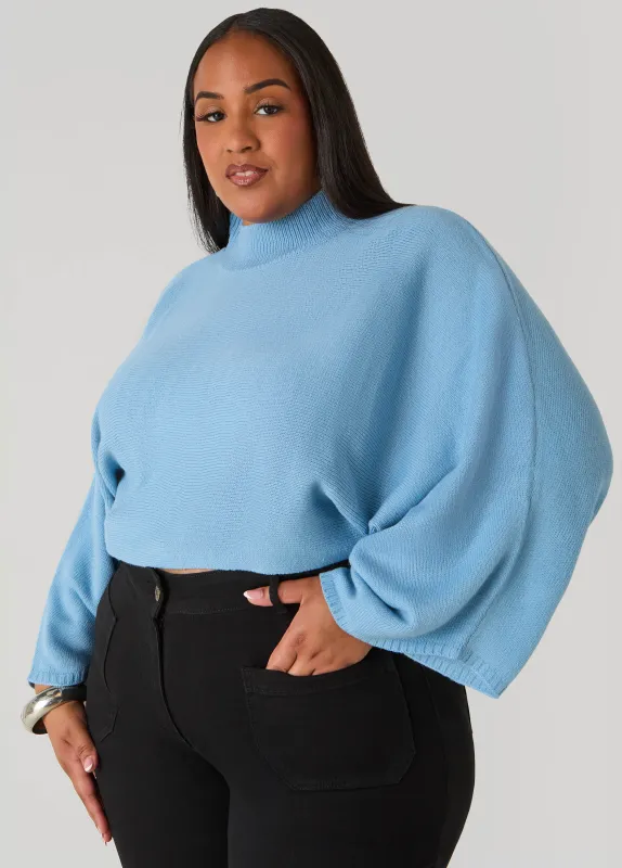 Cropped Mock Neck Sweater sold by Ashley Stewart