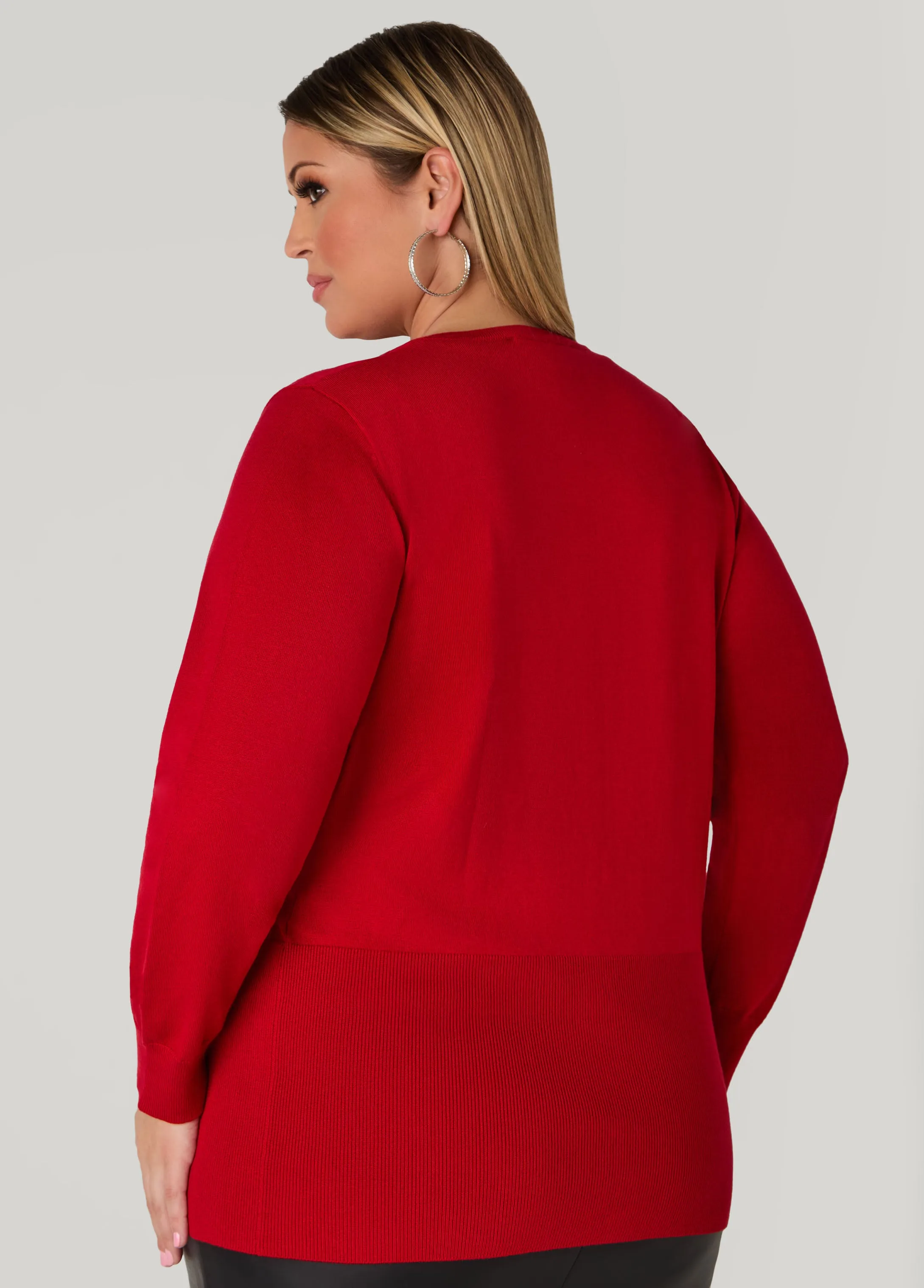 Button Front Knit Cardigan sold by Ashley Stewart product image thumbnail 2