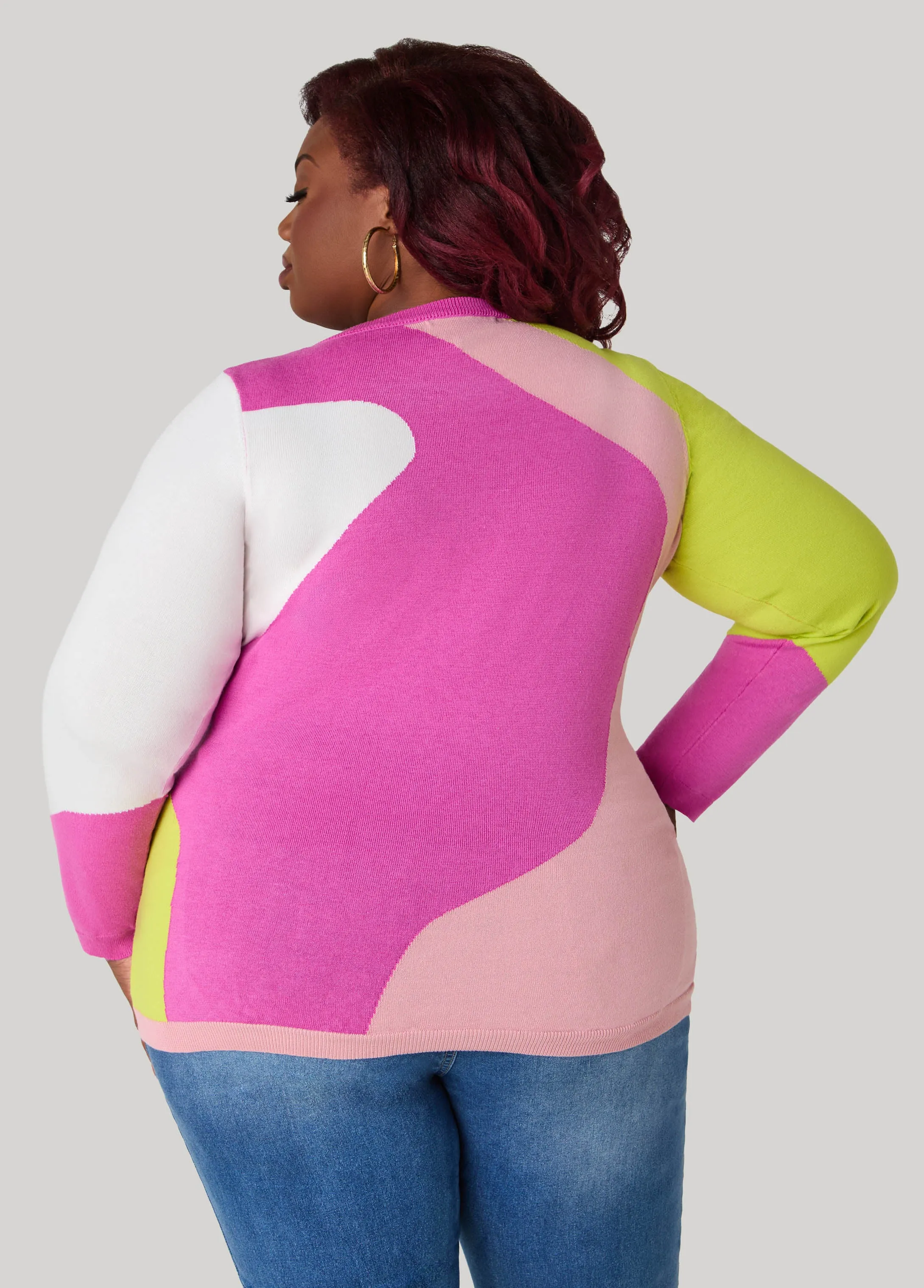 Patchwork Colorblock Sweater sold by Ashley Stewart product image thumbnail 4