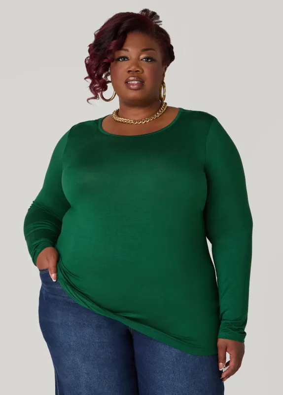 The Basic Long Sleeved Jersey Tee sold by Ashley Stewart