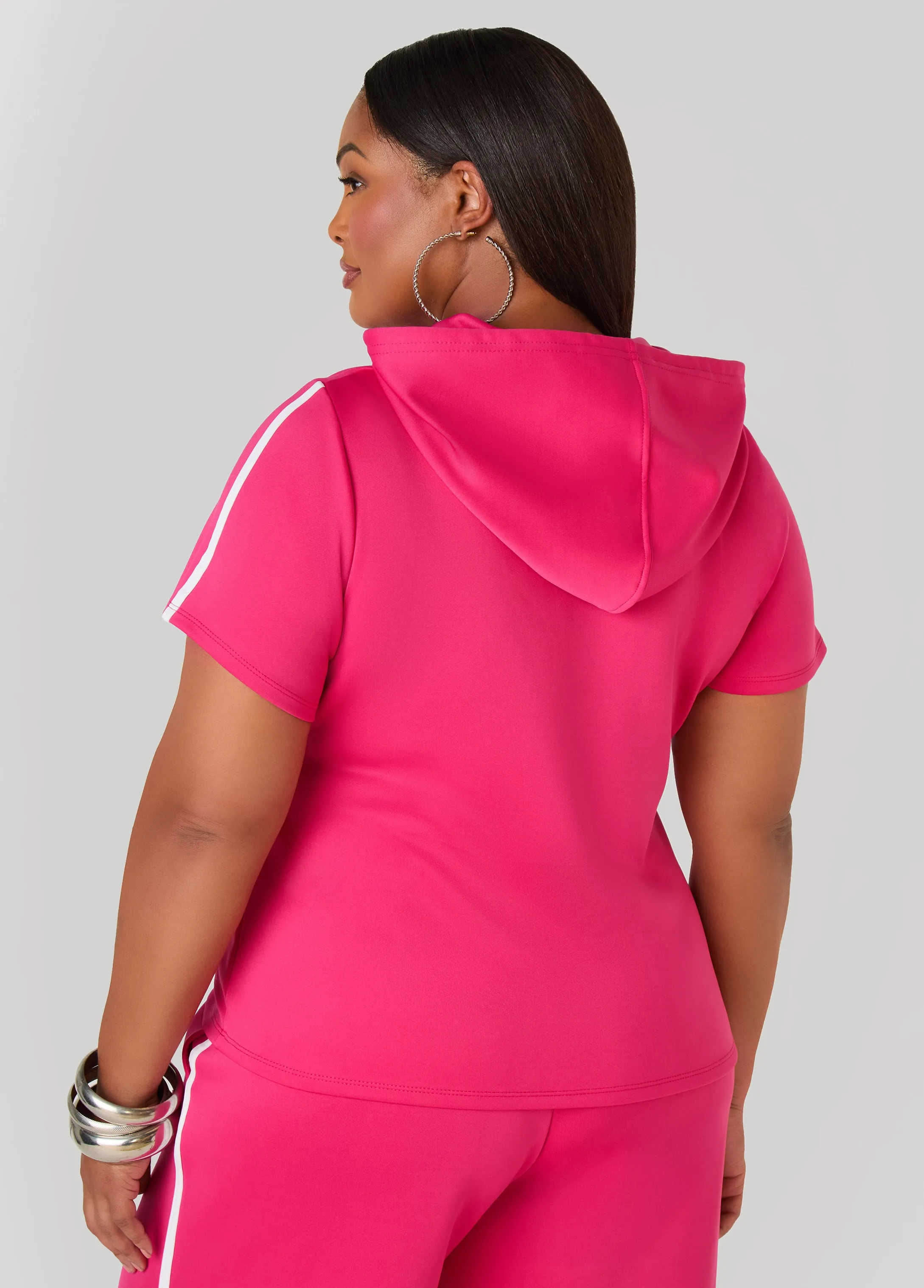 Striped Cutout Hoodie sold by Ashley Stewart product image thumbnail 2