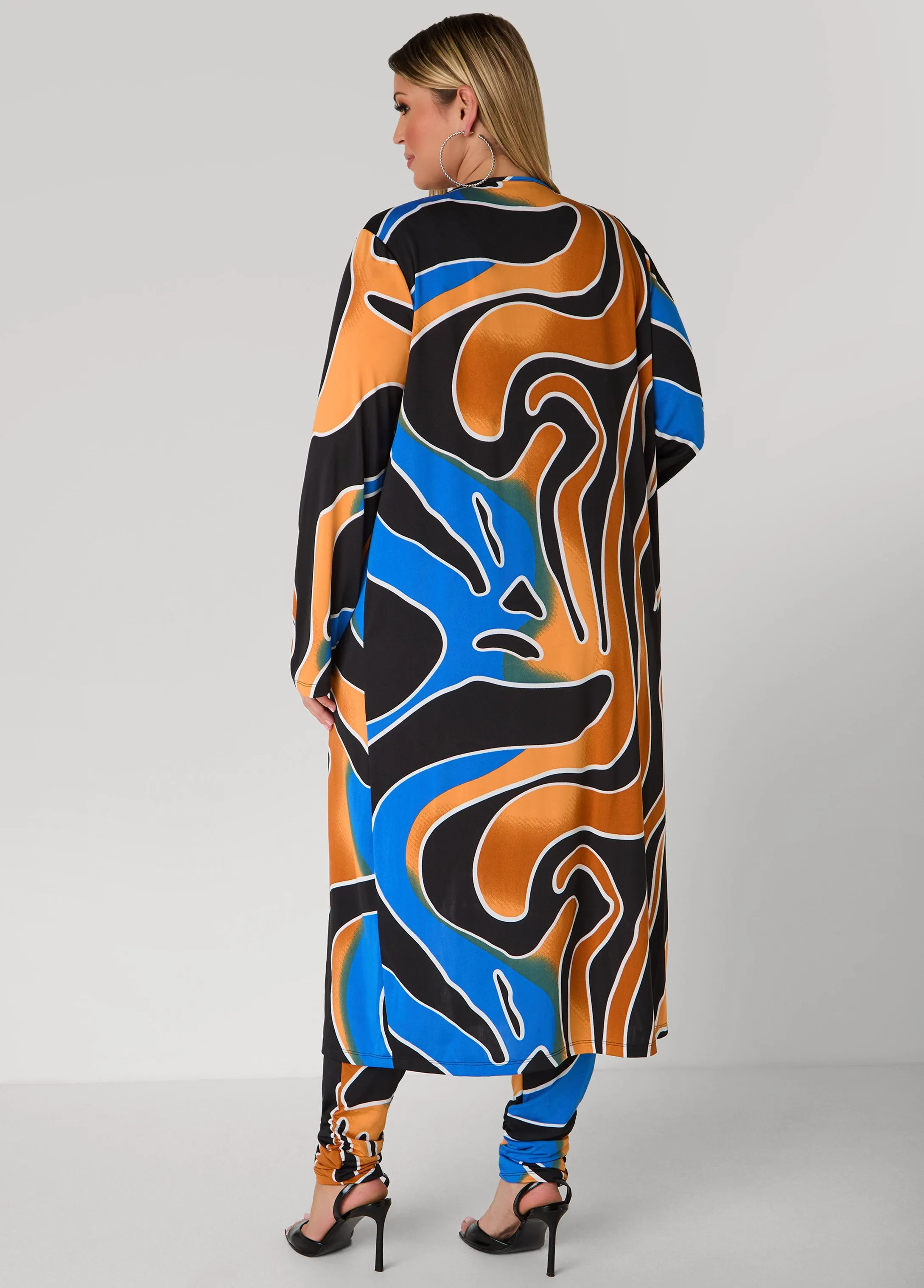 Abstract Print Open Front Duster sold by Ashley Stewart product image thumbnail 4