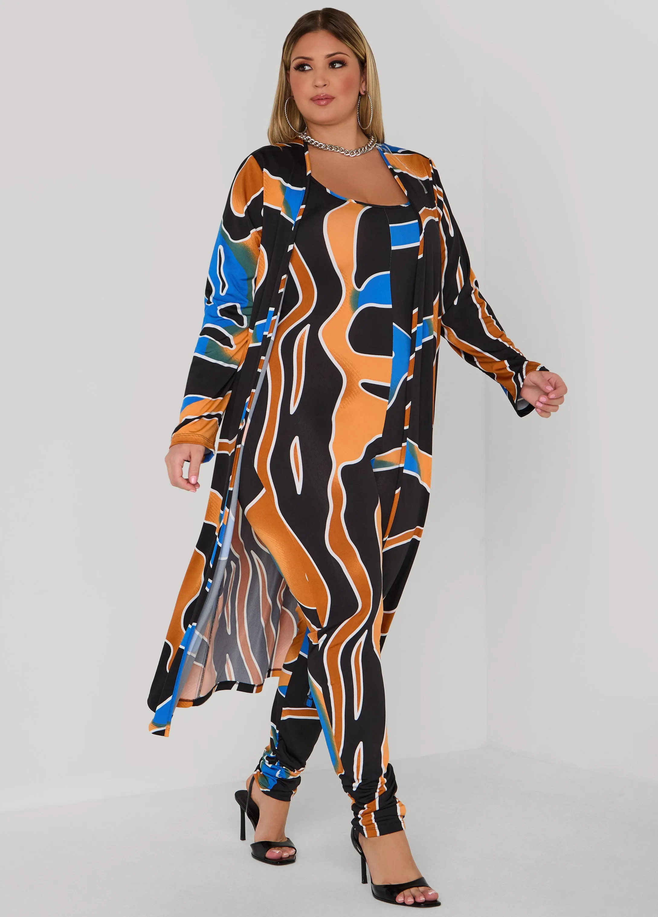 Abstract Print Catsuit sold by Ashley Stewart product image thumbnail 4