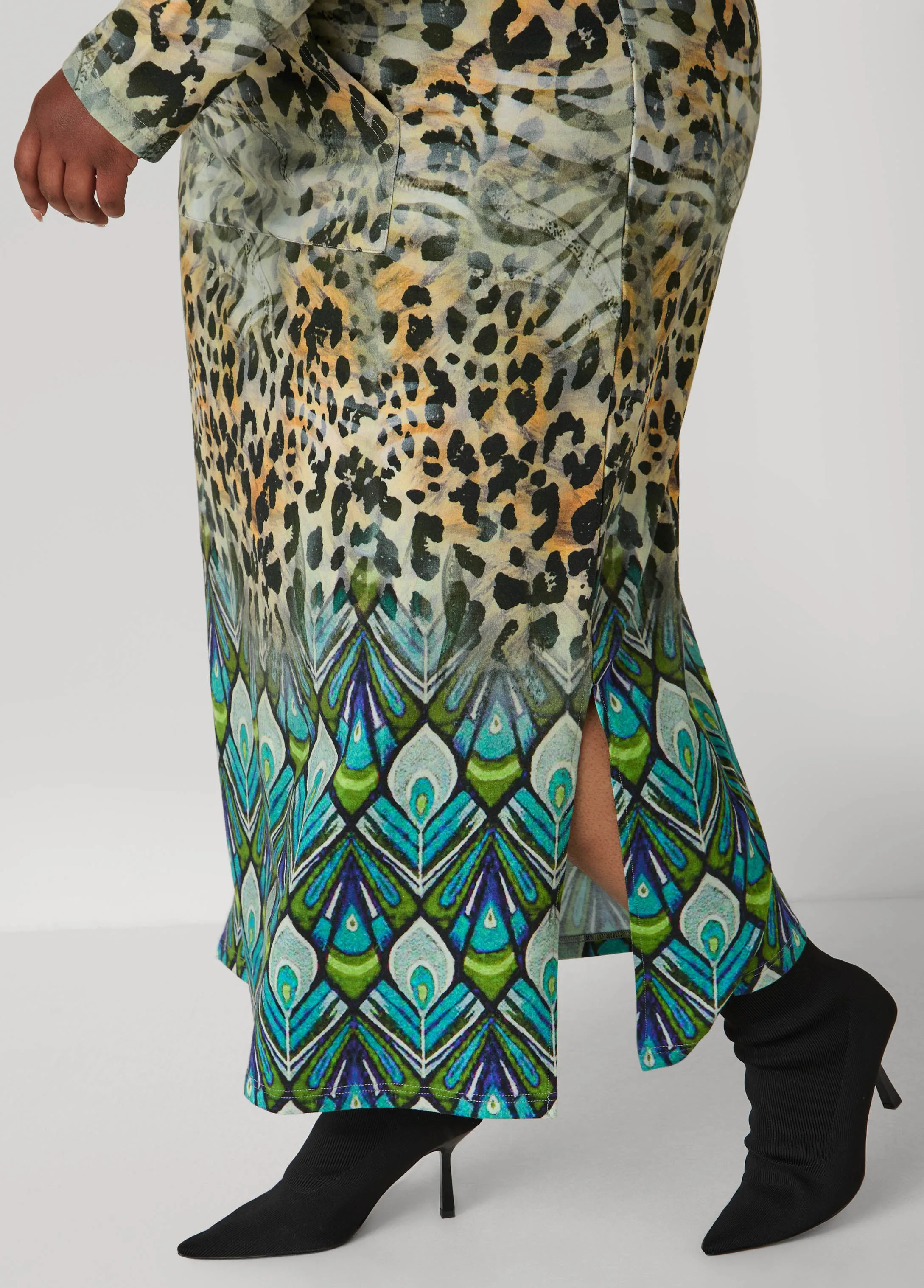 Animal Print Hooded Maxi Dress sold by Ashley Stewart product image thumbnail 3