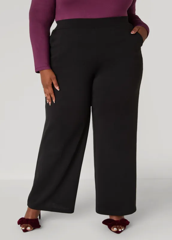 Pull On Ponte Wide Leg Pants sold by Ashley Stewart