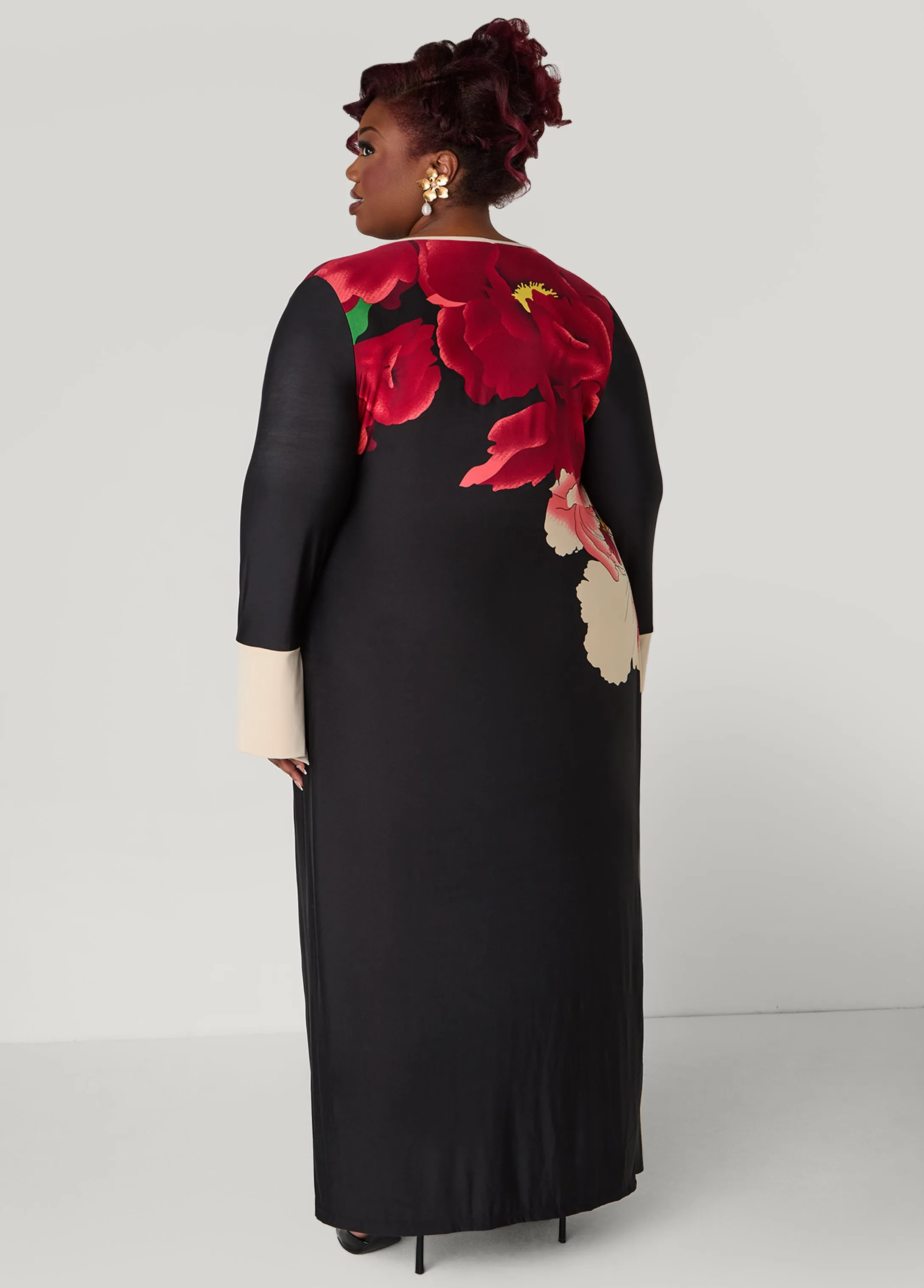 Floral Maxi Wrap Dress sold by Ashley Stewart product image thumbnail 4