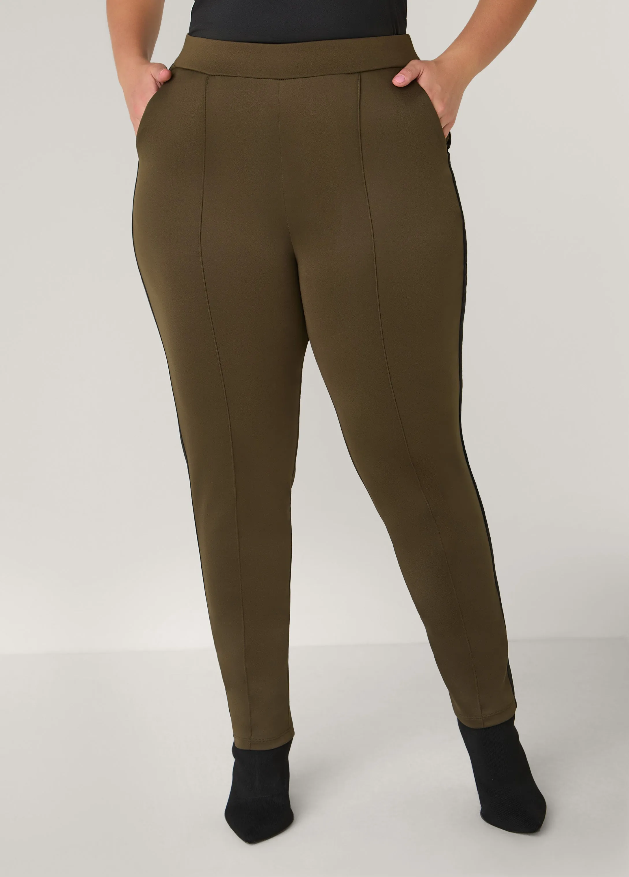 Pintucked Striped Leggings sold by Ashley Stewart product image thumbnail 2