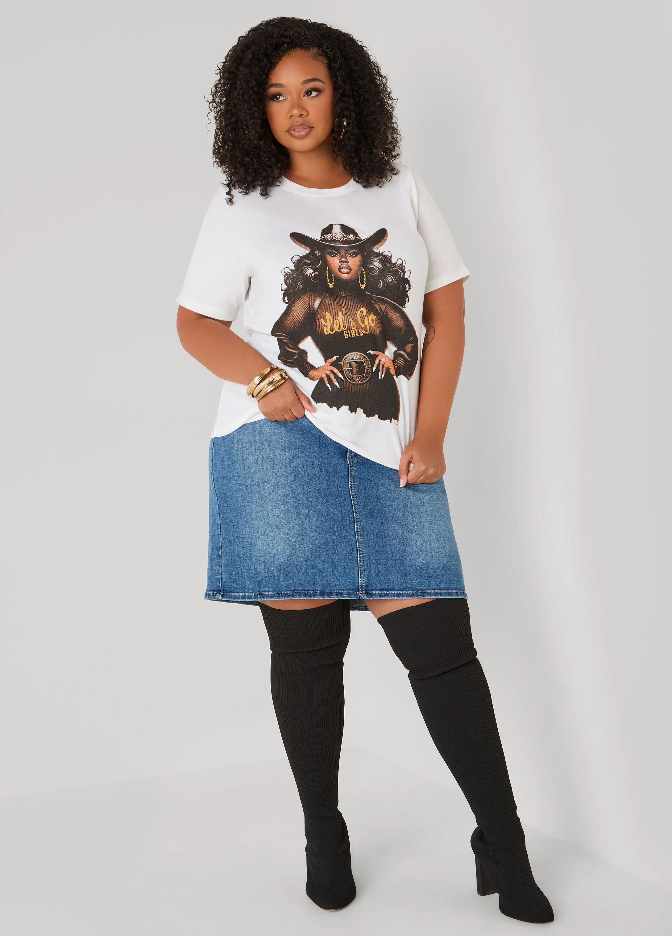 Lets Go Girls Graphic Tee sold by Ashley Stewart product image thumbnail 3