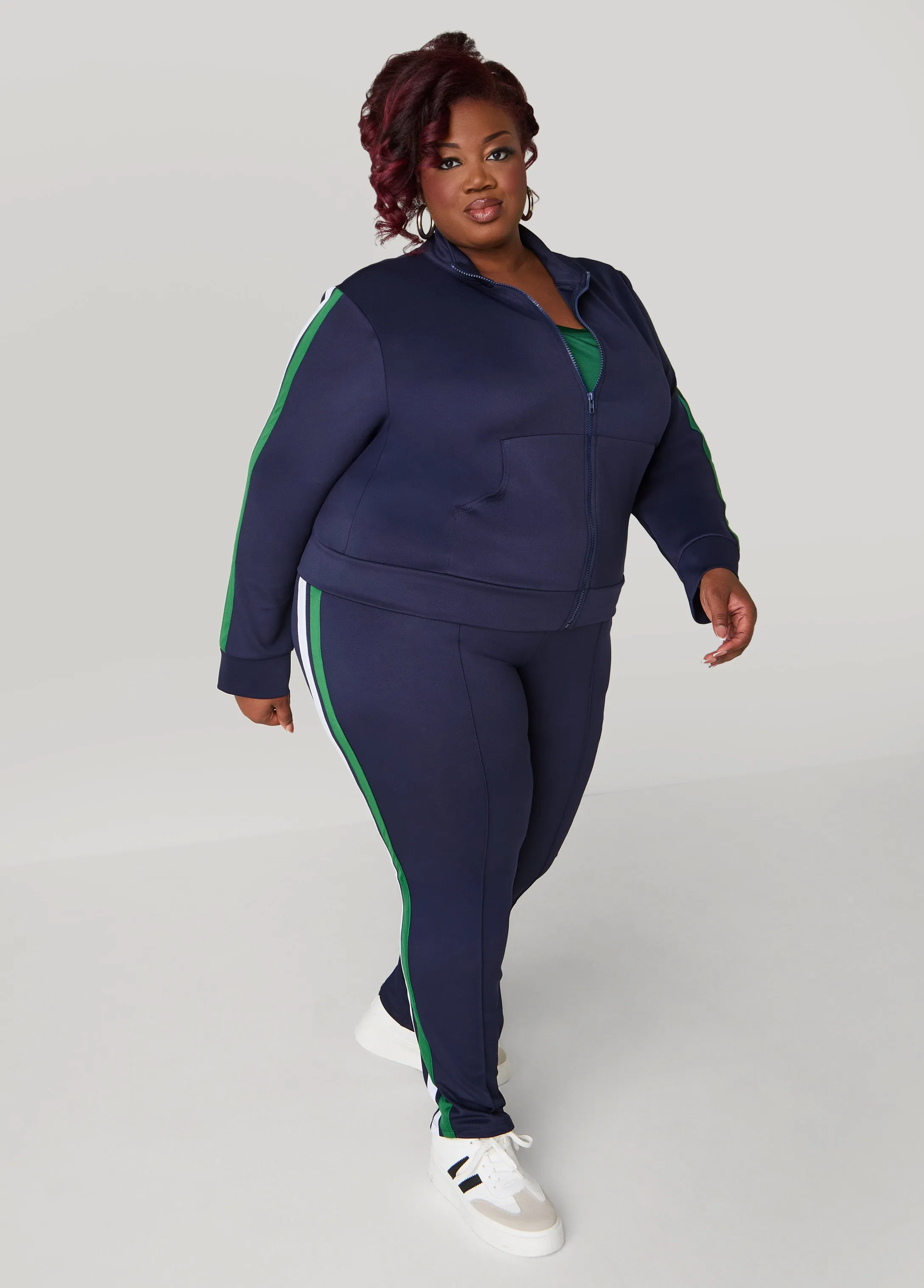 Striped Pintucked Leggings sold by Ashley Stewart product image thumbnail 2