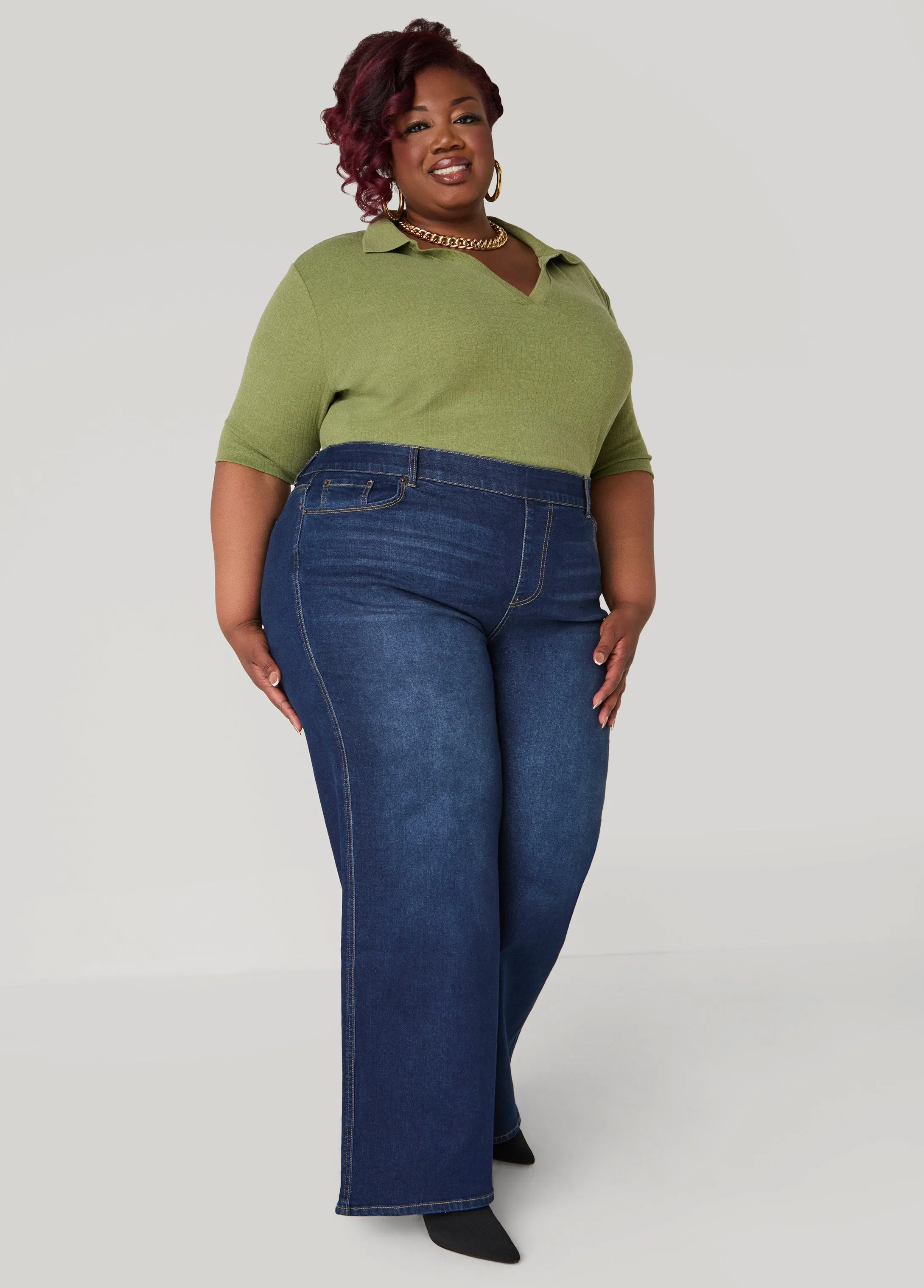 Pull On Wide Leg Jeans sold by Ashley Stewart product image thumbnail 2