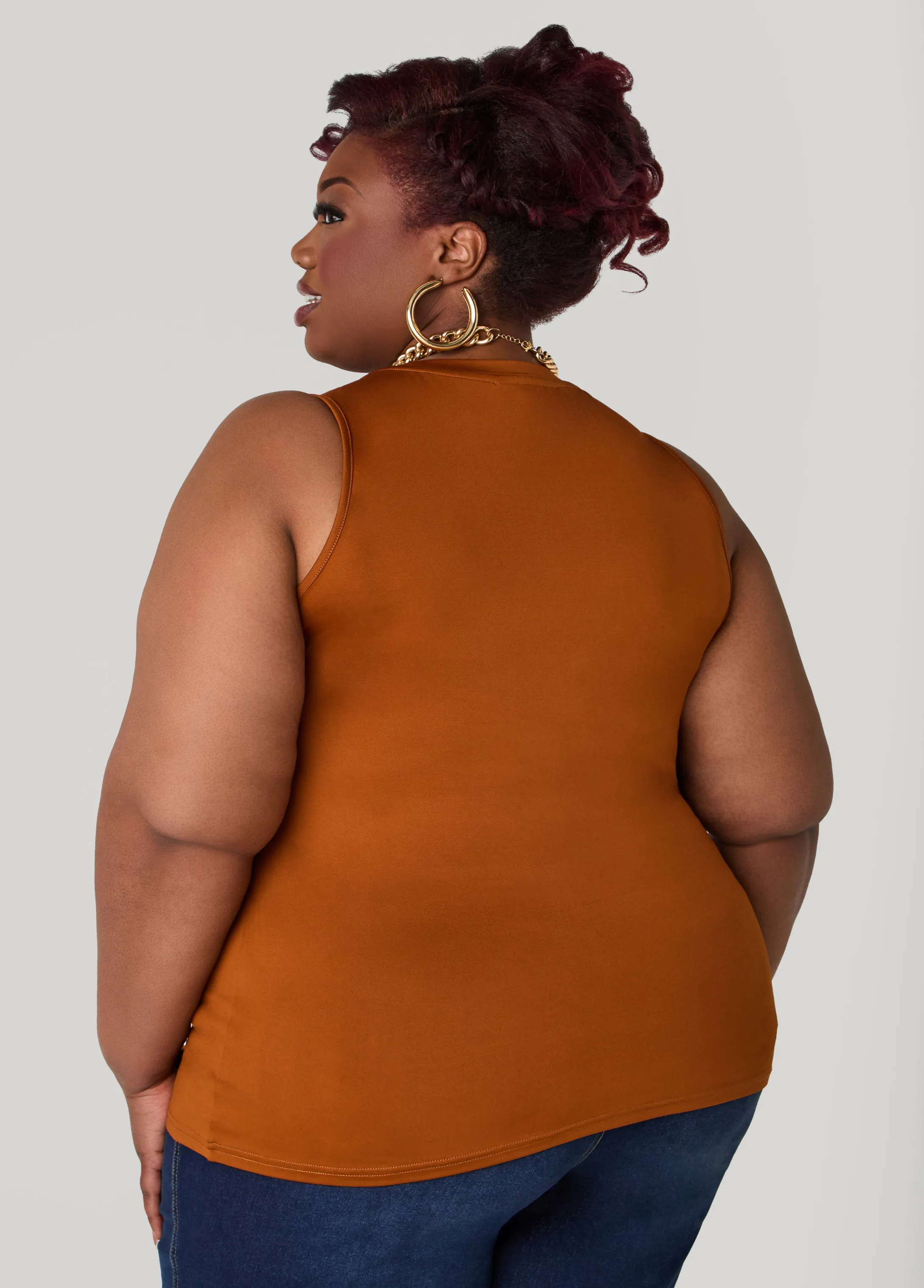 The Basic Knit Cami sold by Ashley Stewart product image thumbnail 4