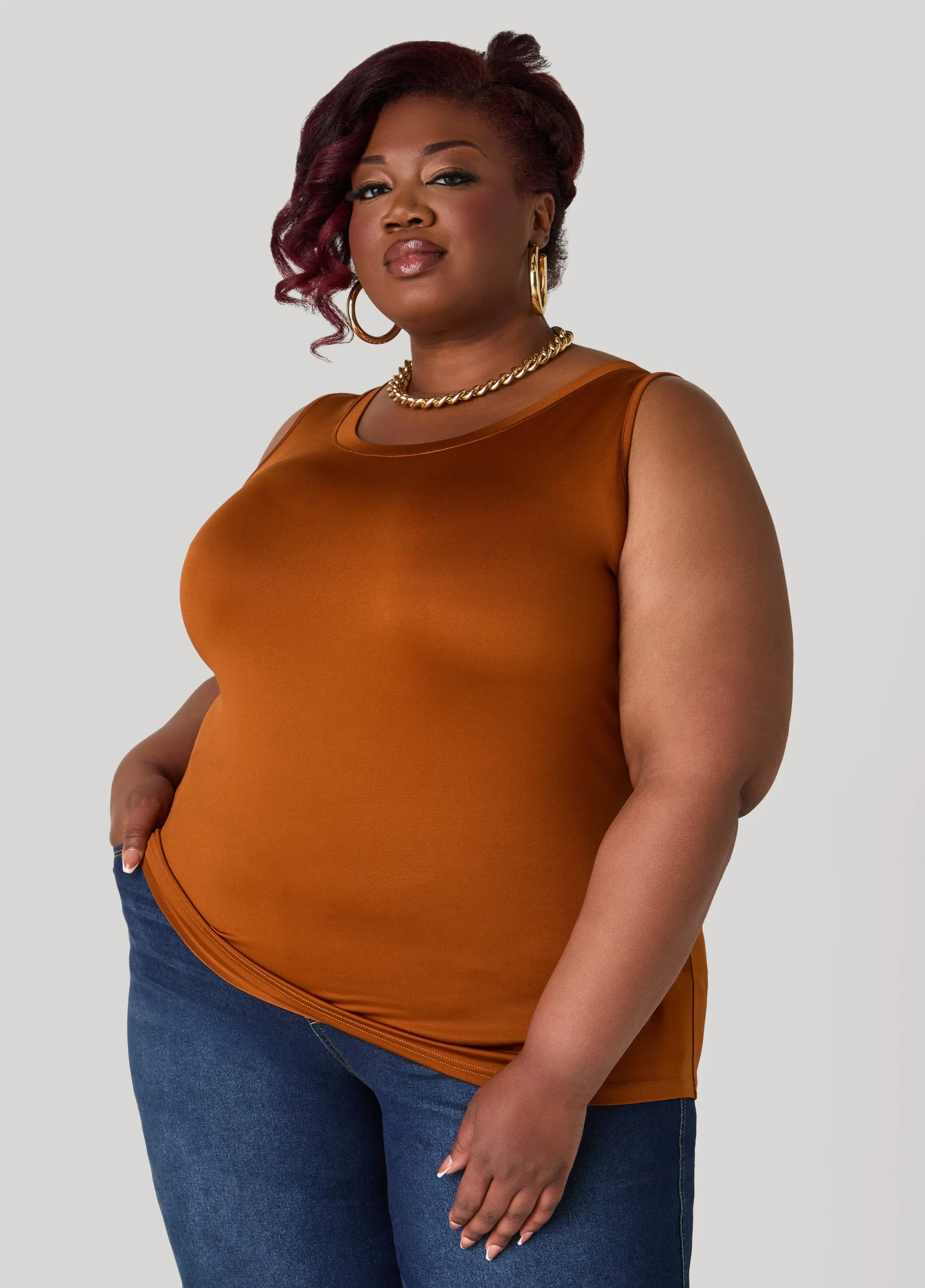 The Basic Knit Cami sold by Ashley Stewart product image thumbnail 3