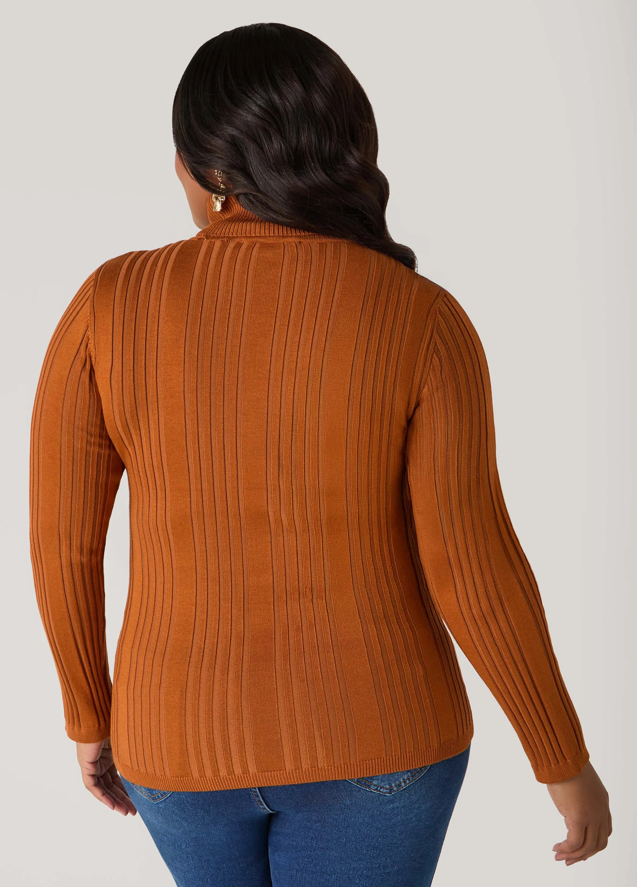 Ribbed Turtleneck Sweater sold by Ashley Stewart product image thumbnail 4