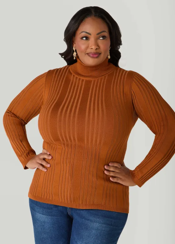 Ribbed Turtleneck Sweater sold by Ashley Stewart