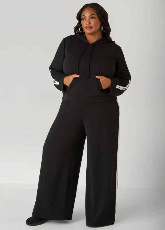 Striped Textured Wide Leg Pants sold by Ashley Stewart