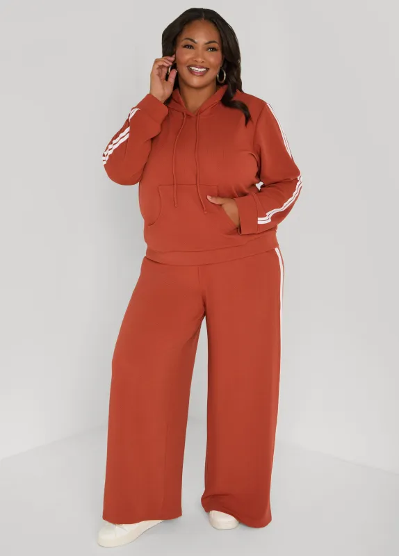 Textured Striped Wide Leg Pants sold by Ashley Stewart