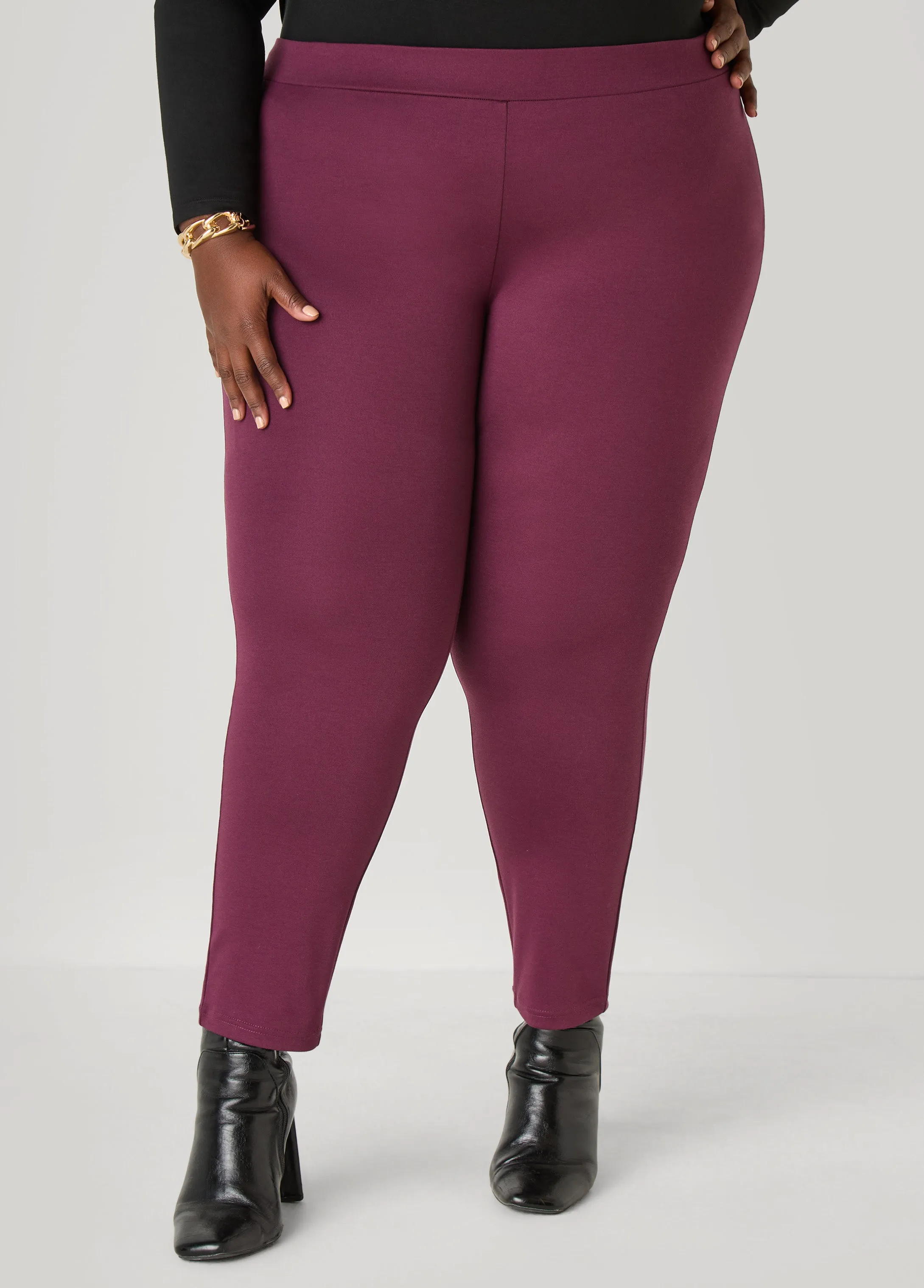 High Waist Pull On Ponte Leggings sold by Ashley Stewart product image thumbnail 4