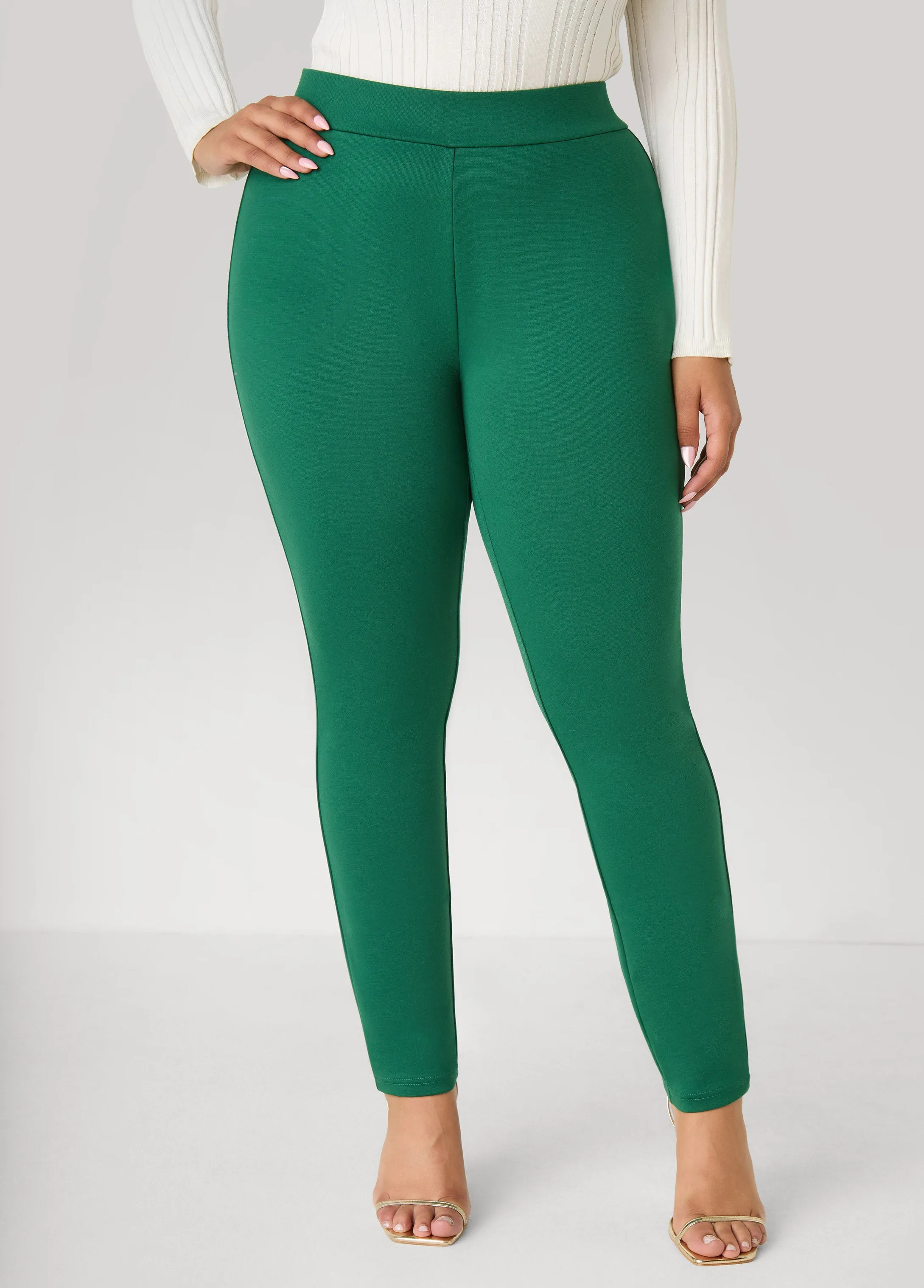 High Waist Pull On Ponte Leggings sold by Ashley Stewart