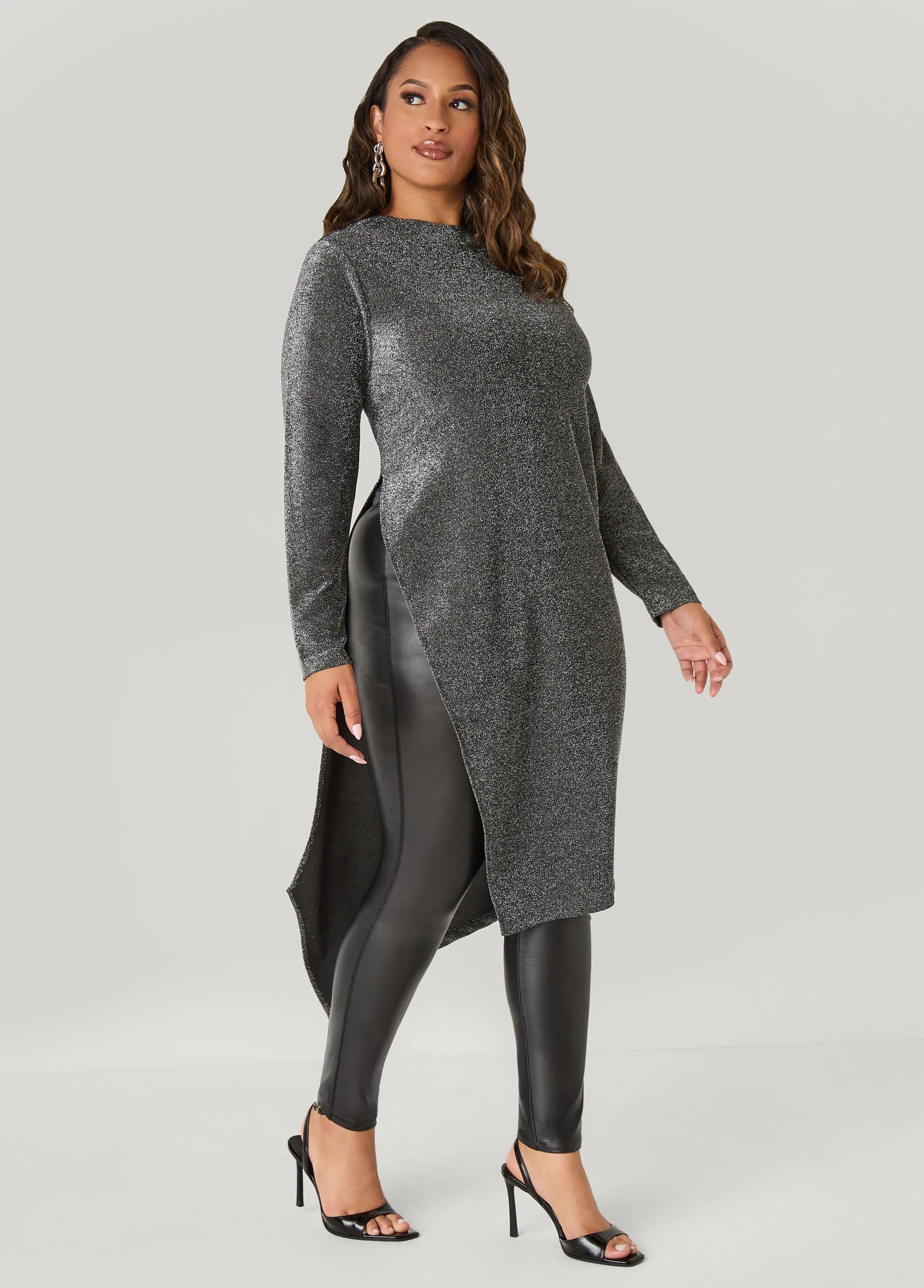 Asymmetric Metallic Duster sold by Ashley Stewart product image thumbnail 3