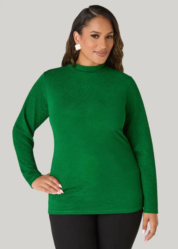 Textured Mock Neck Top sold by Ashley Stewart