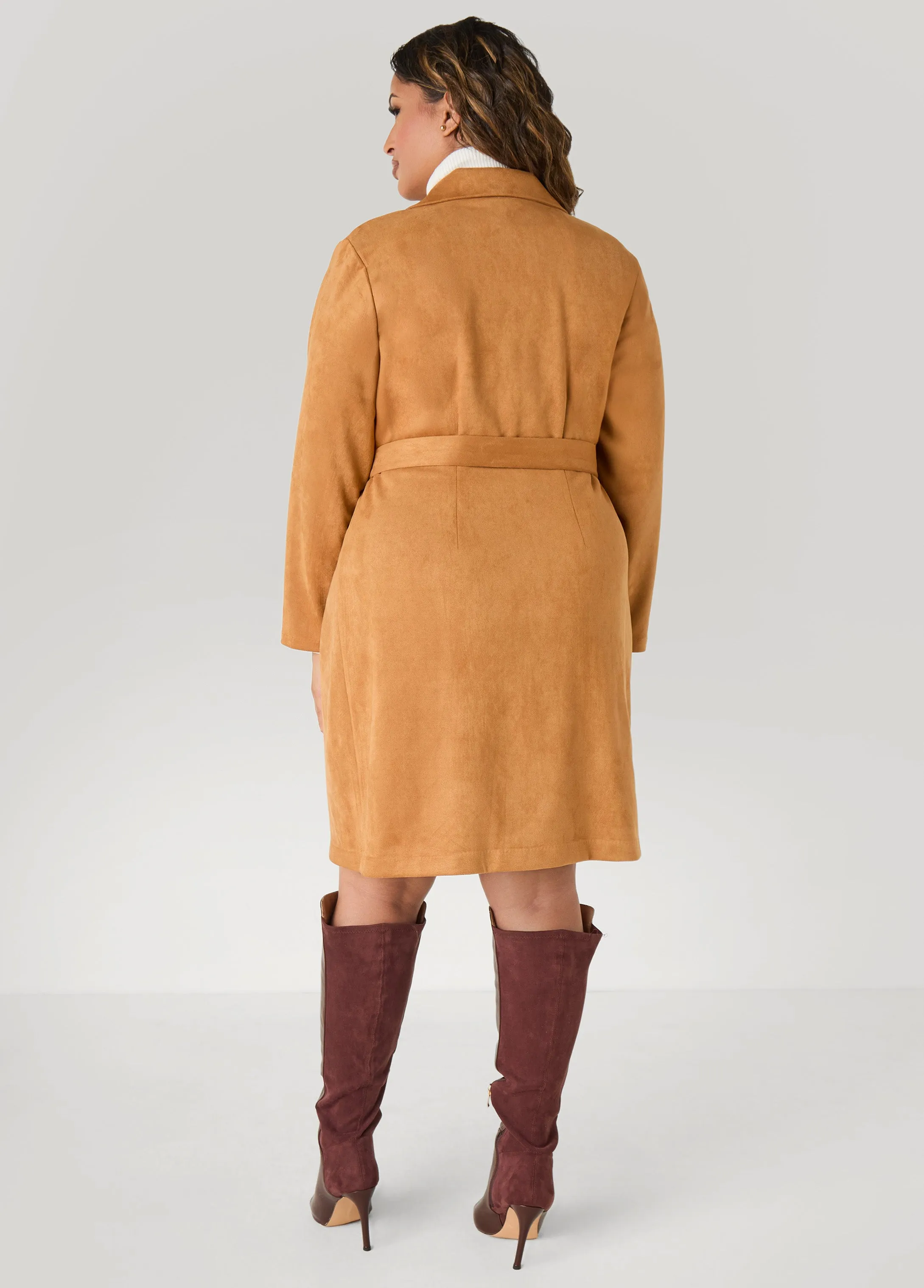 Belted Faux Suede Jacket sold by Ashley Stewart product image thumbnail 2