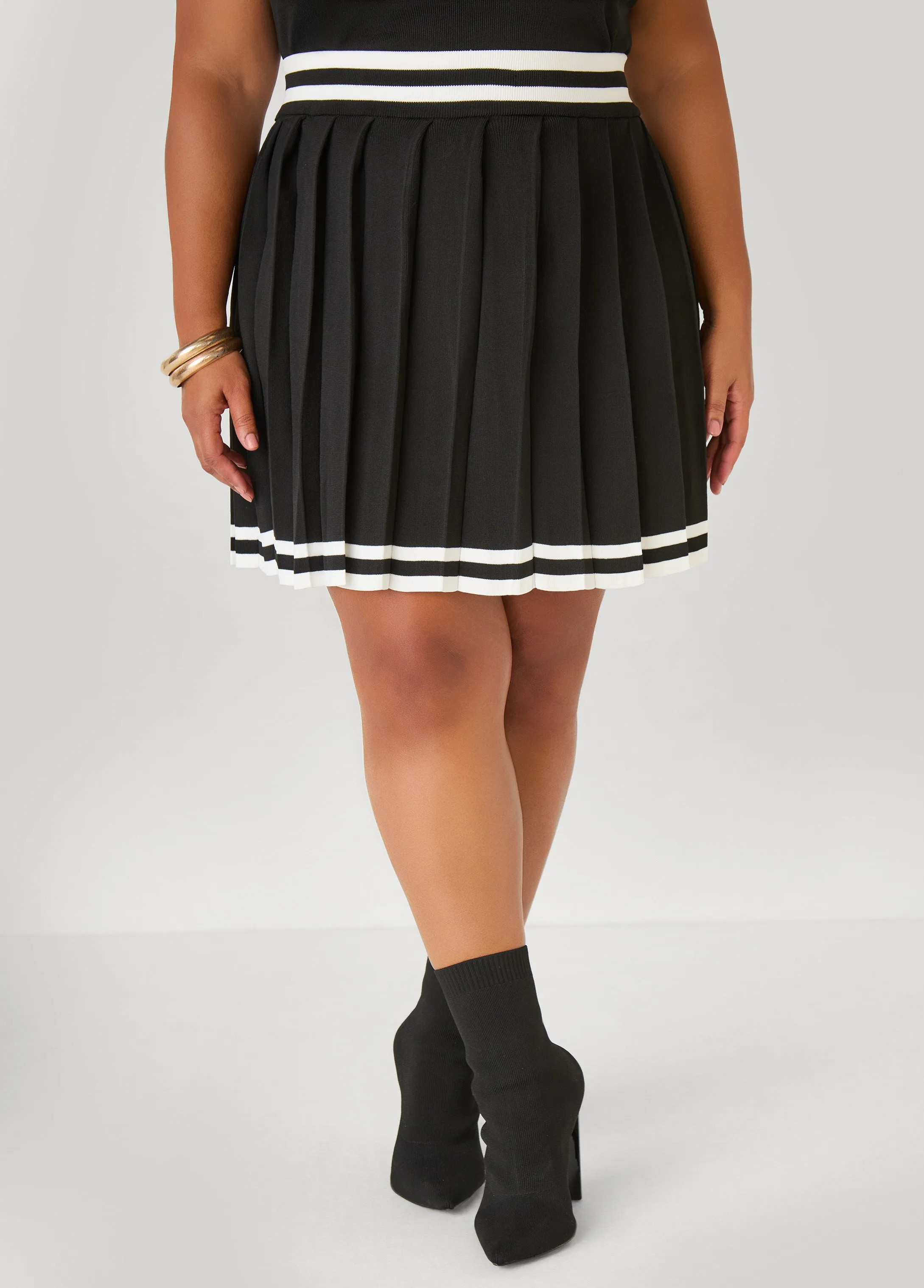 Pleated Knit Mini Skirt sold by Ashley Stewart product image thumbnail 3