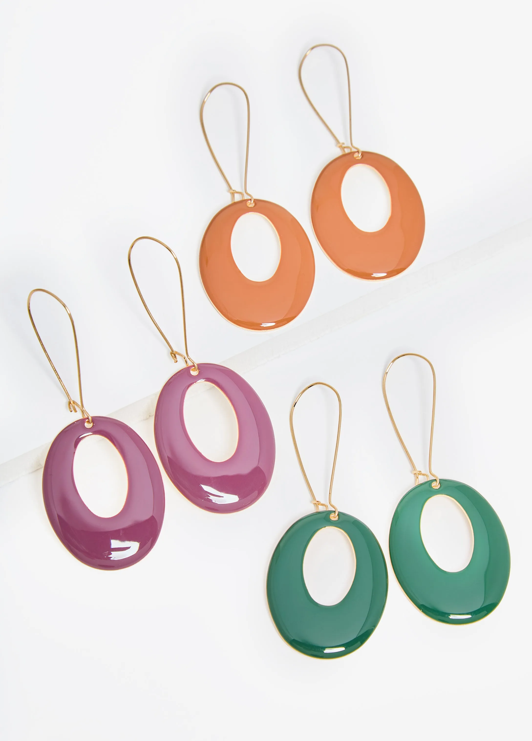 Set Of 3 Gold Tone Wire Earrings sold by Ashley Stewart