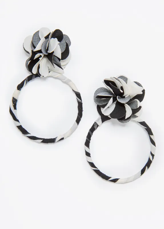 Printed Flower Hoop Earrings sold by Ashley Stewart