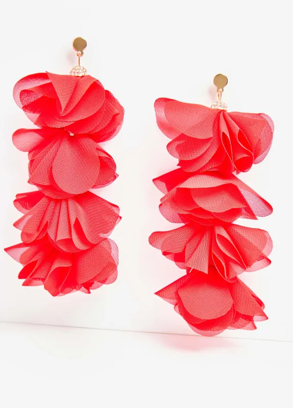 Crystal And Chiffon Petal Earrings sold by Ashley Stewart