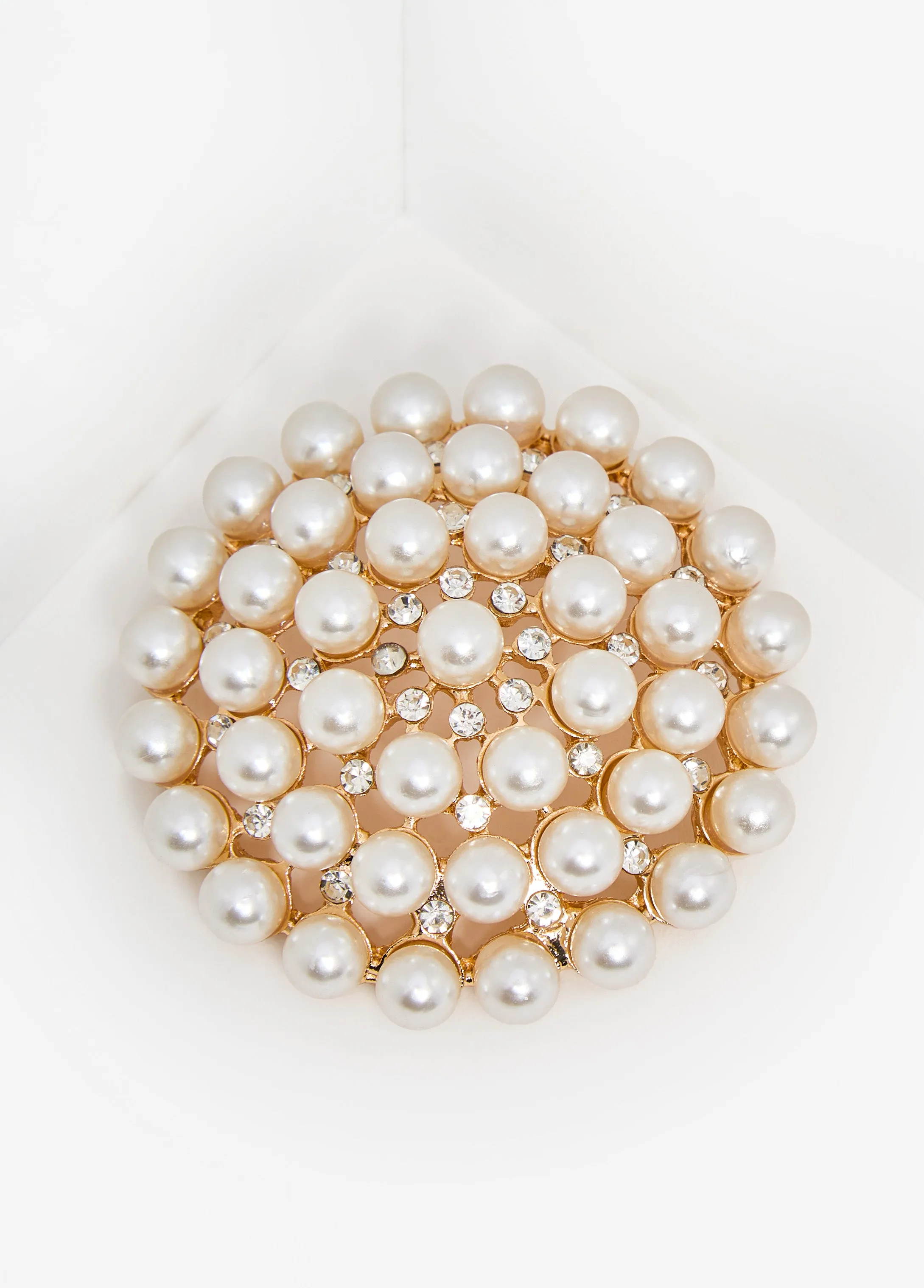 Faux Pearl And Crystal Brooch sold by Ashley Stewart