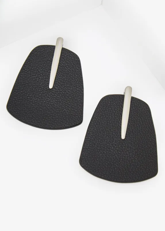 Textured Faux Leather Earrings sold by Ashley Stewart