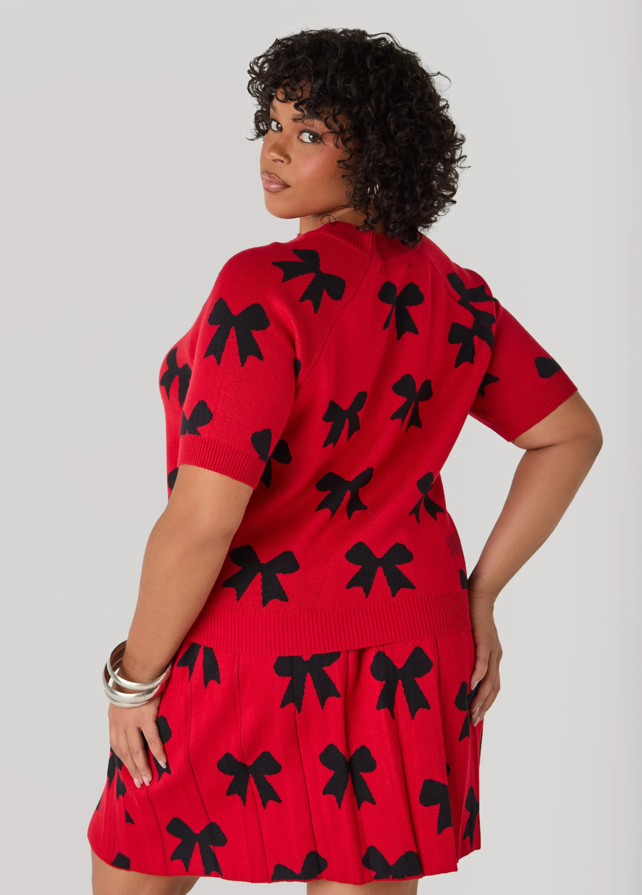 Bow Intarsia Sweater sold by Ashley Stewart product image thumbnail 2