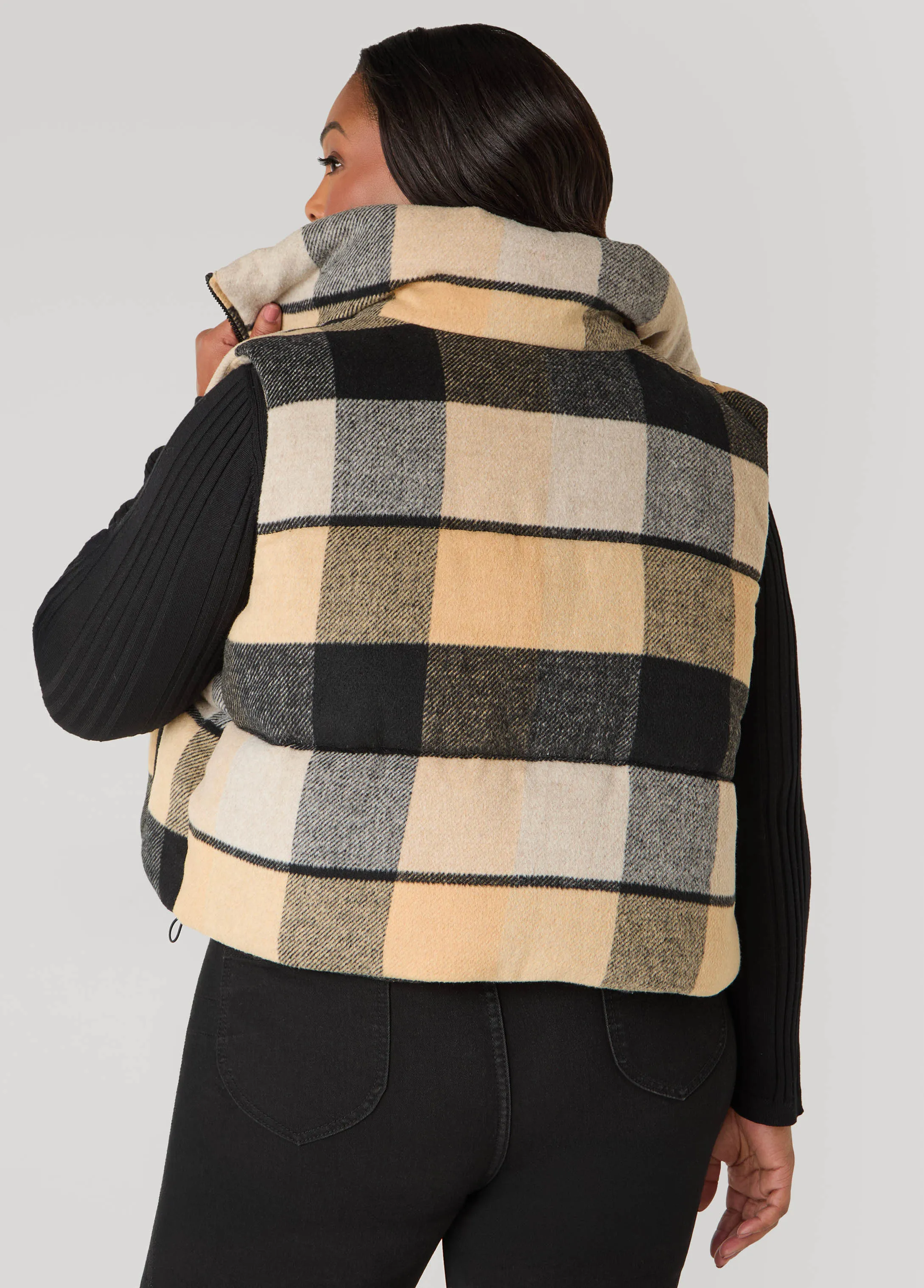 Cropped Plaid Vest sold by Ashley Stewart product image thumbnail 3