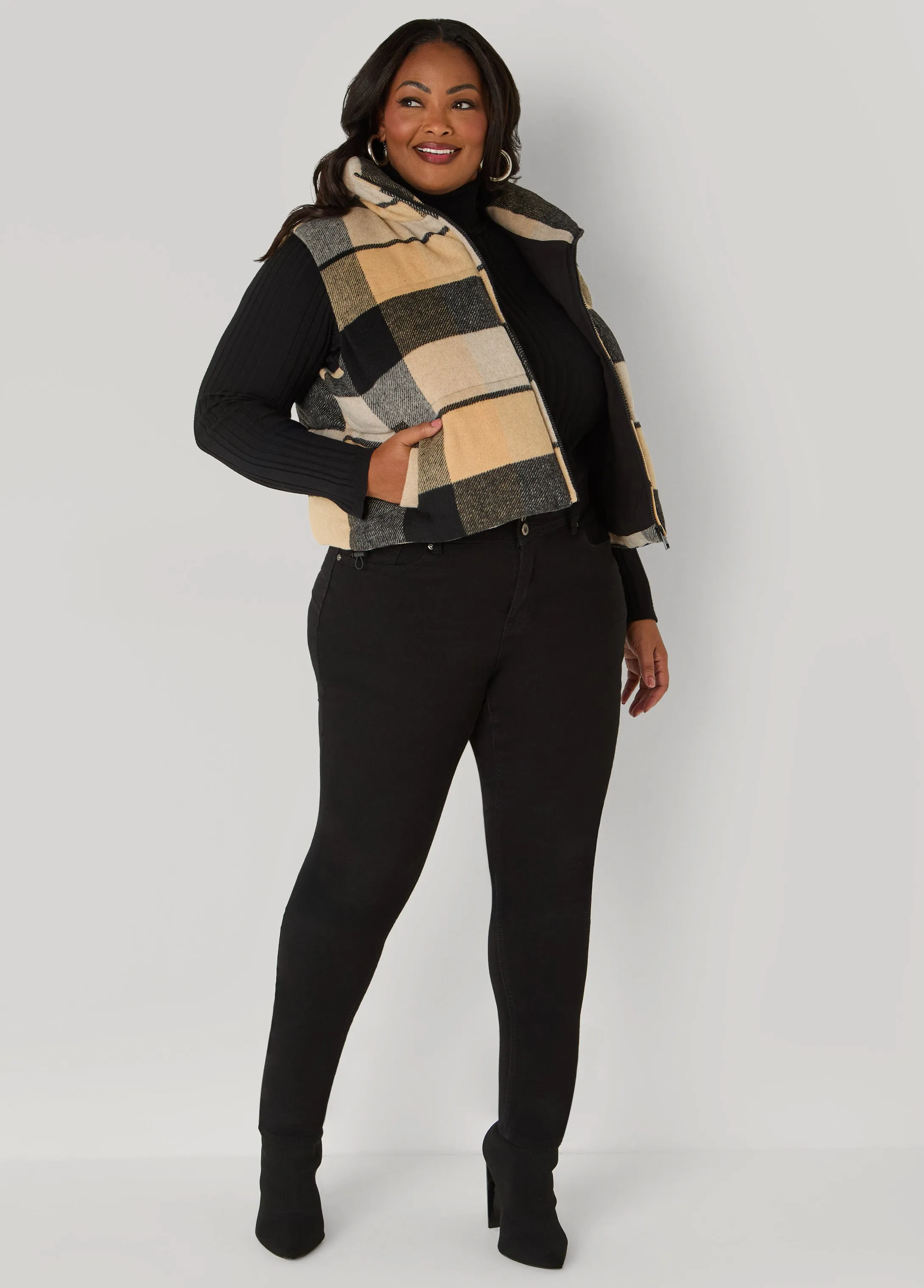 Cropped Plaid Vest sold by Ashley Stewart product image thumbnail 2