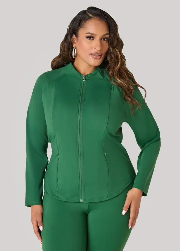 Zip Front Knit Athletic Jacket sold by Ashley Stewart
