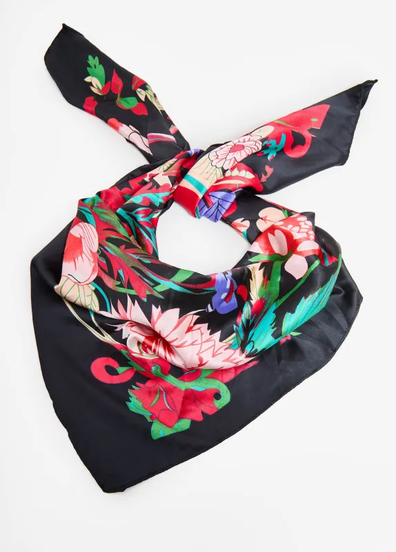 Floral Print Satin Scarf sold by Ashley Stewart