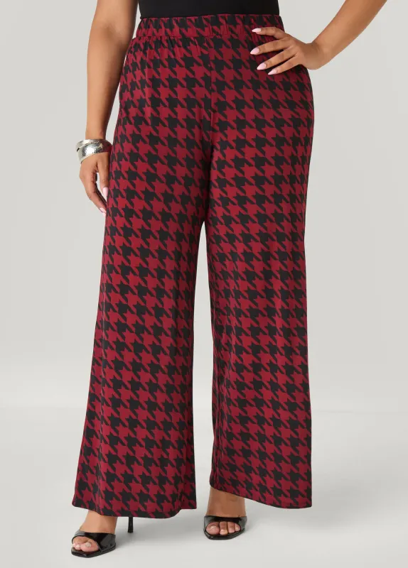 Houndstooth Wide Leg Pants sold by Ashley Stewart