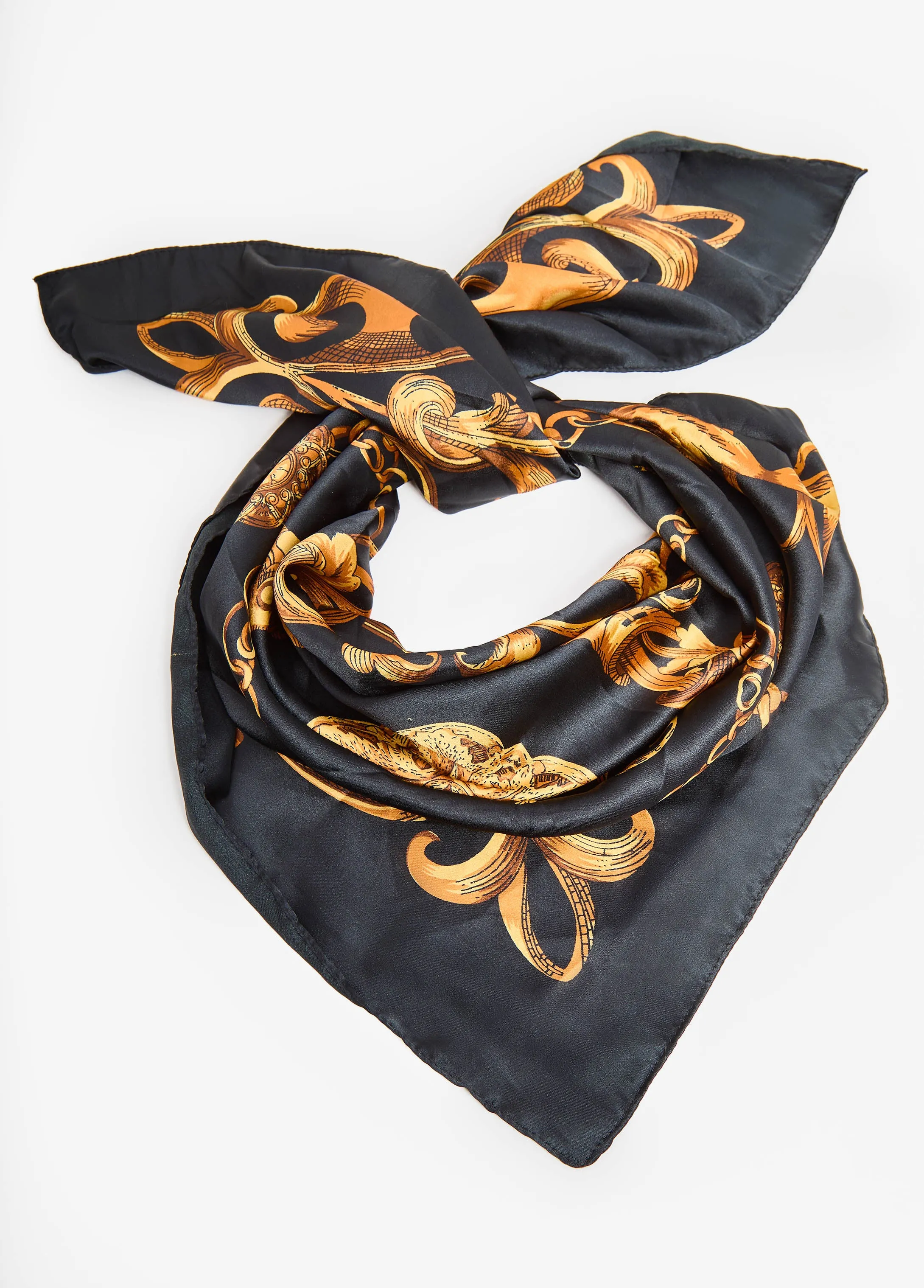 Status Print Satin Scarf sold by Ashley Stewart