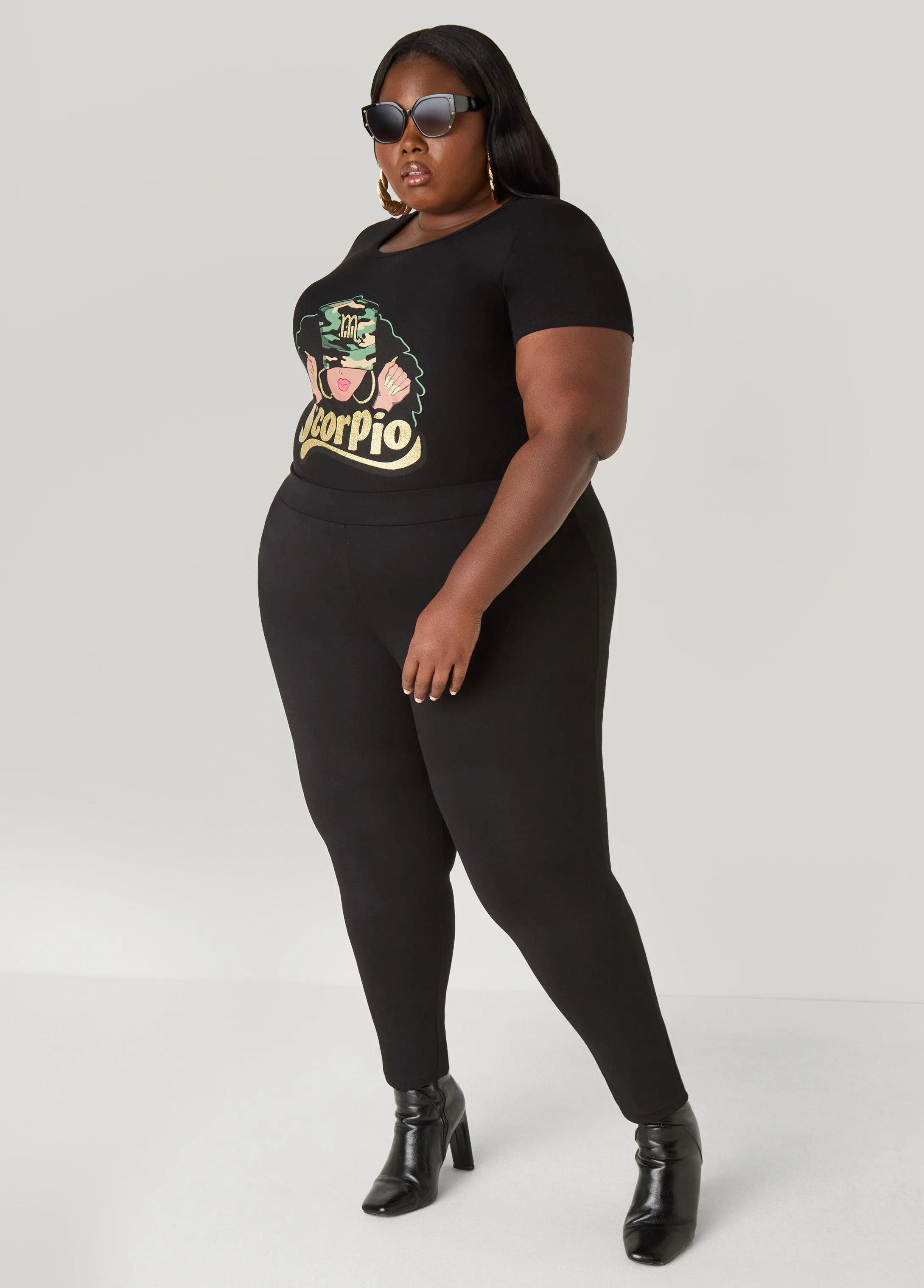 Glittered Scorpio Graphic Tee sold by Ashley Stewart product image thumbnail 3
