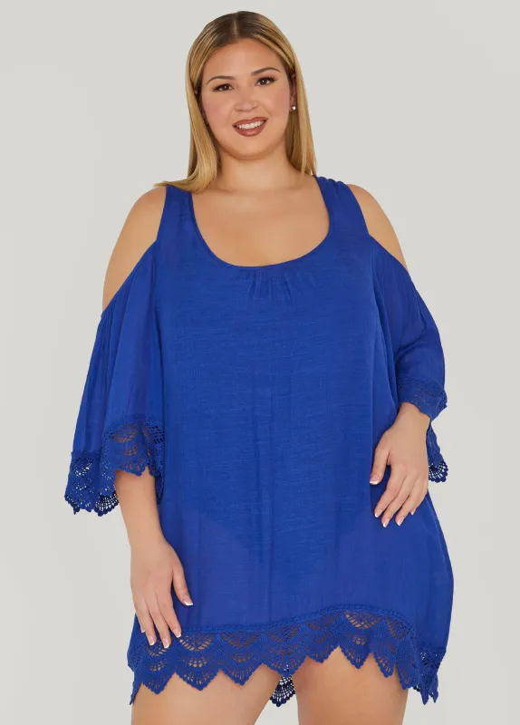 Beach Break Cold Shoulder Cover Up sold by Ashley Stewart
