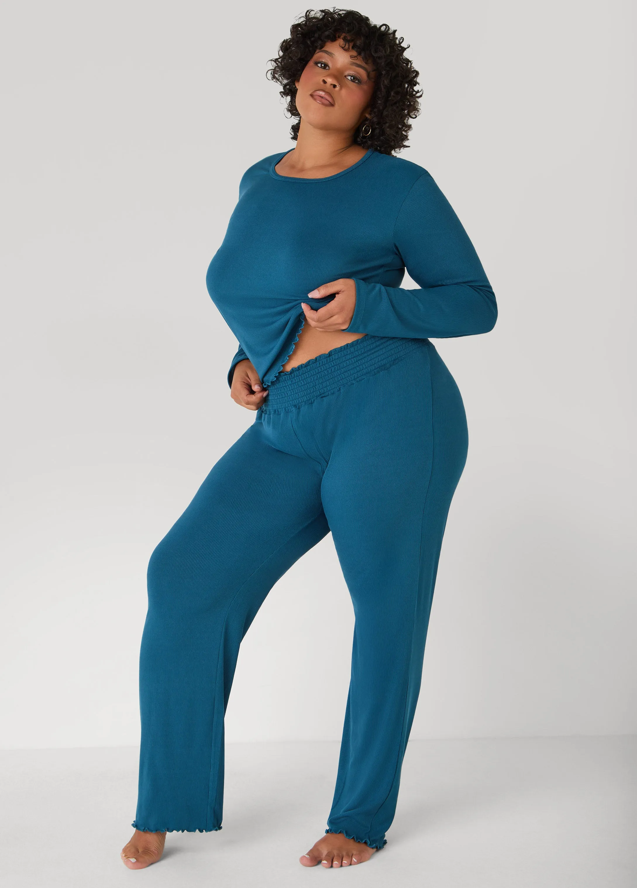 Love To Sleep Ribbed Set sold by Ashley Stewart product image thumbnail 2