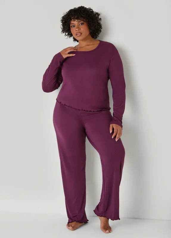 Love To Sleep Ribbed PJ Set sold by Ashley Stewart